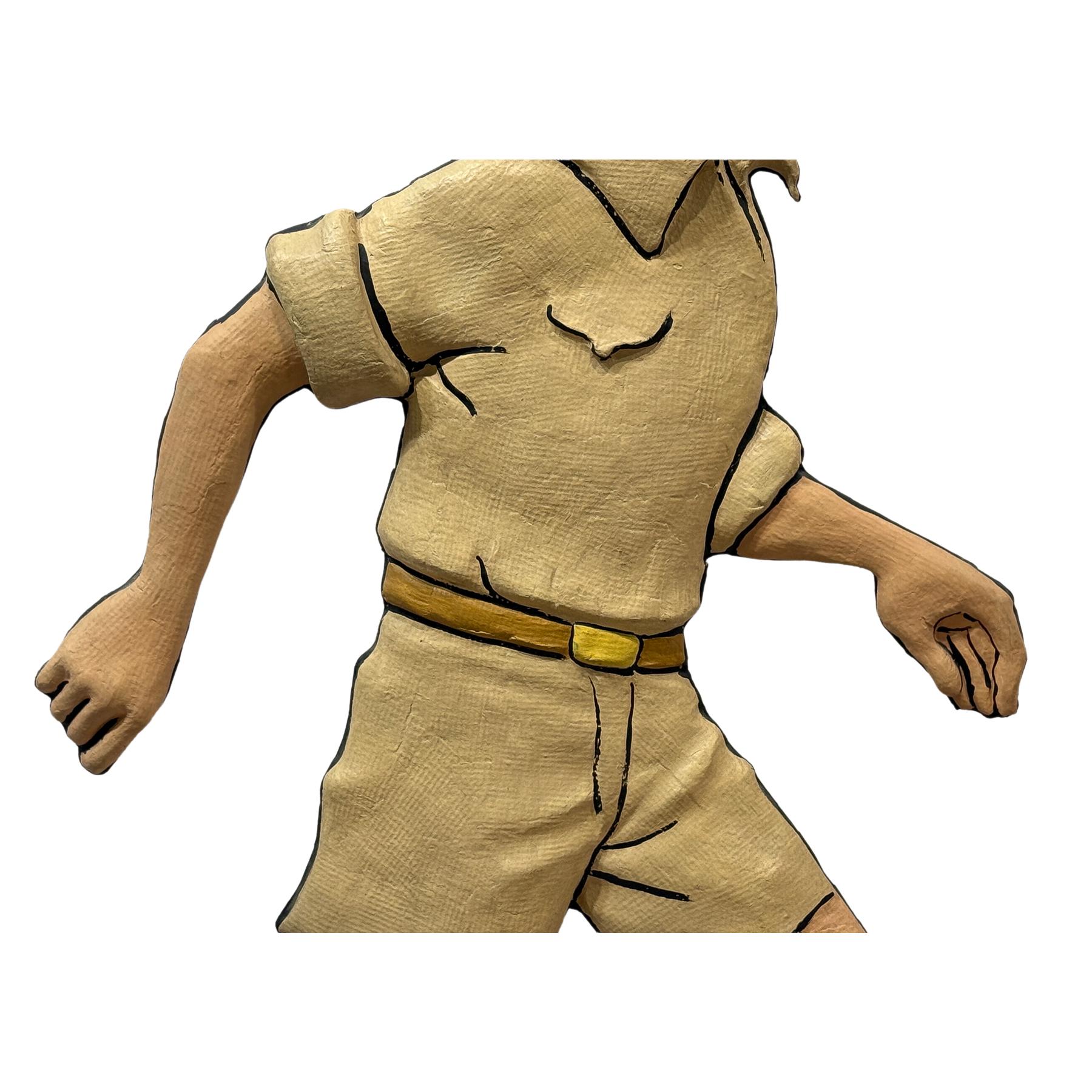 SILUETA  DE TINTIN Y MILU DE MEDIADOS DE SIGLO XX 