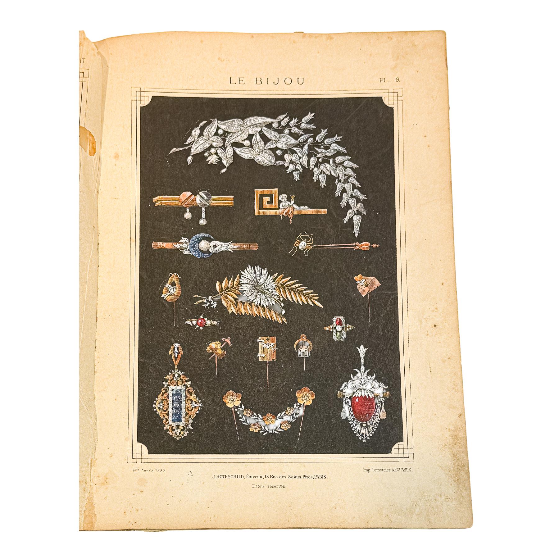 LÁMINAS DE JOYERIA ANTIGUA DE 1882