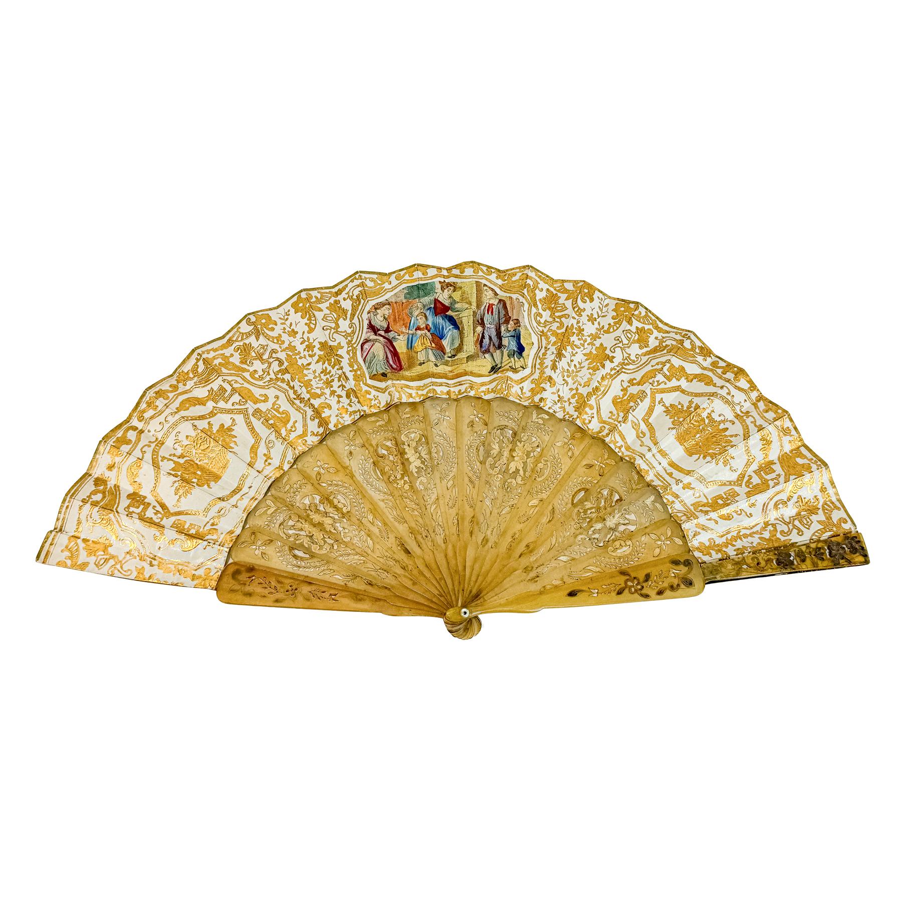 ABANICO ISABELINO DEL SEGUNDO TERCIO DEL S.XIX