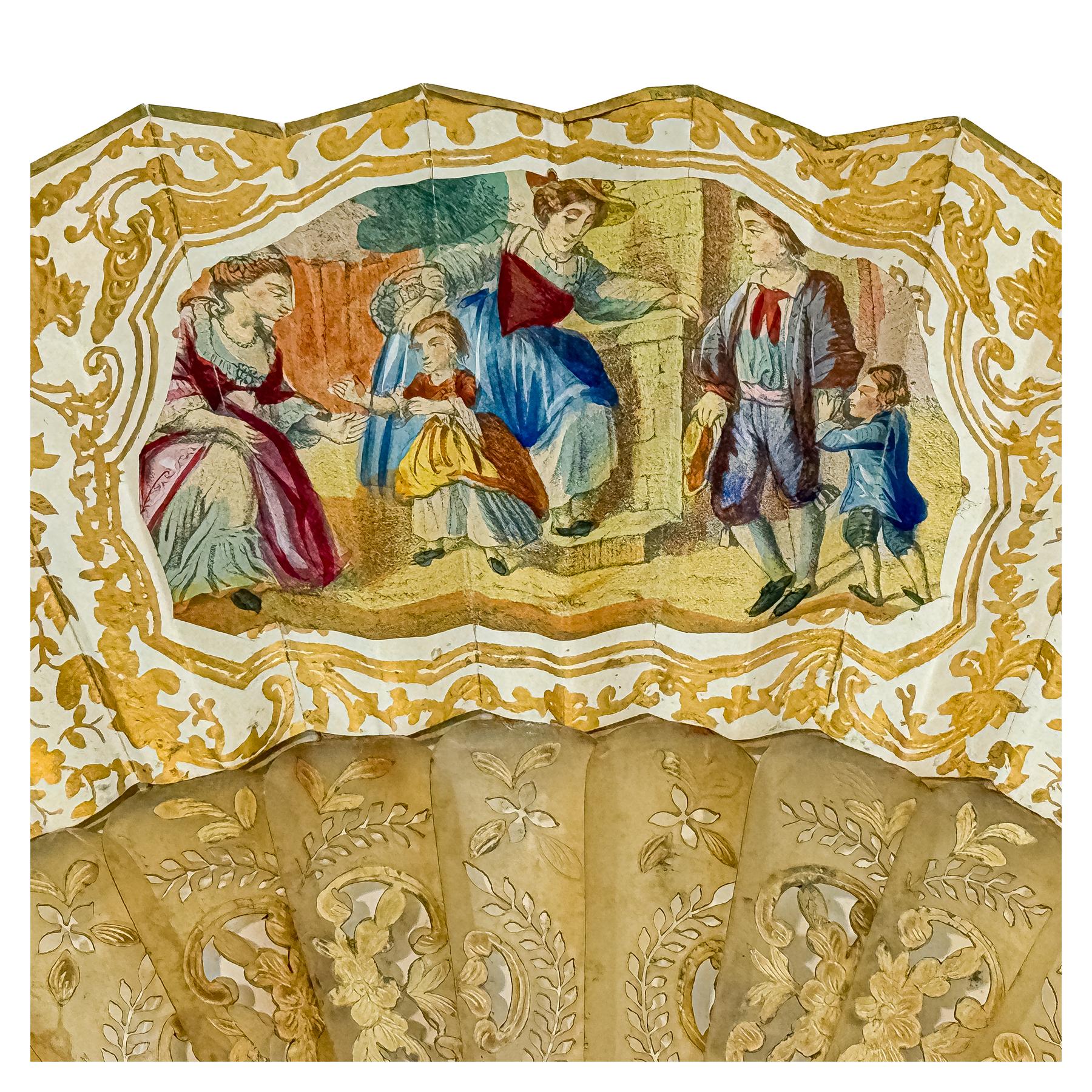 ABANICO ISABELINO DEL SEGUNDO TERCIO DEL S.XIX