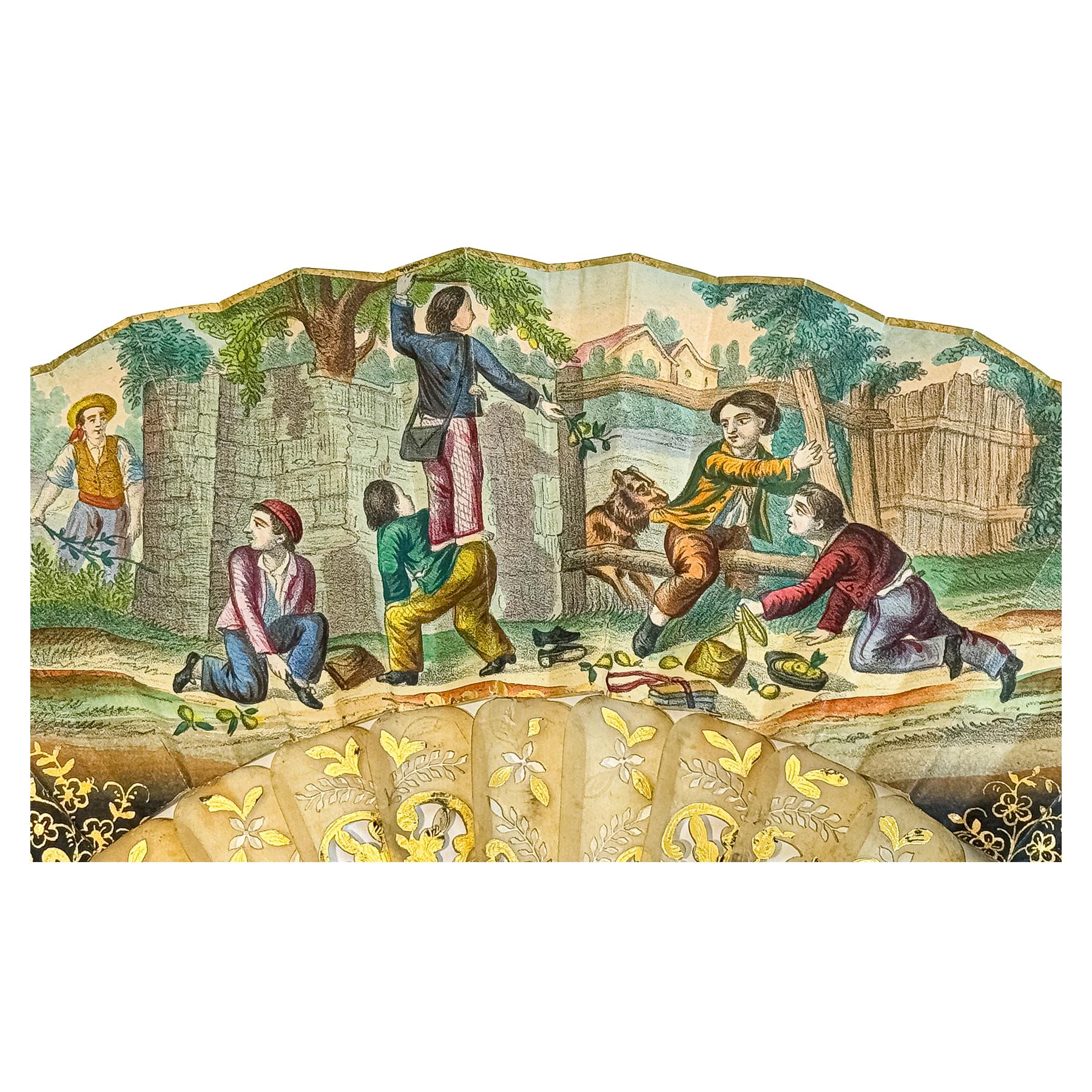 ABANICO ISABELINO DEL SEGUNDO TERCIO DEL S.XIX