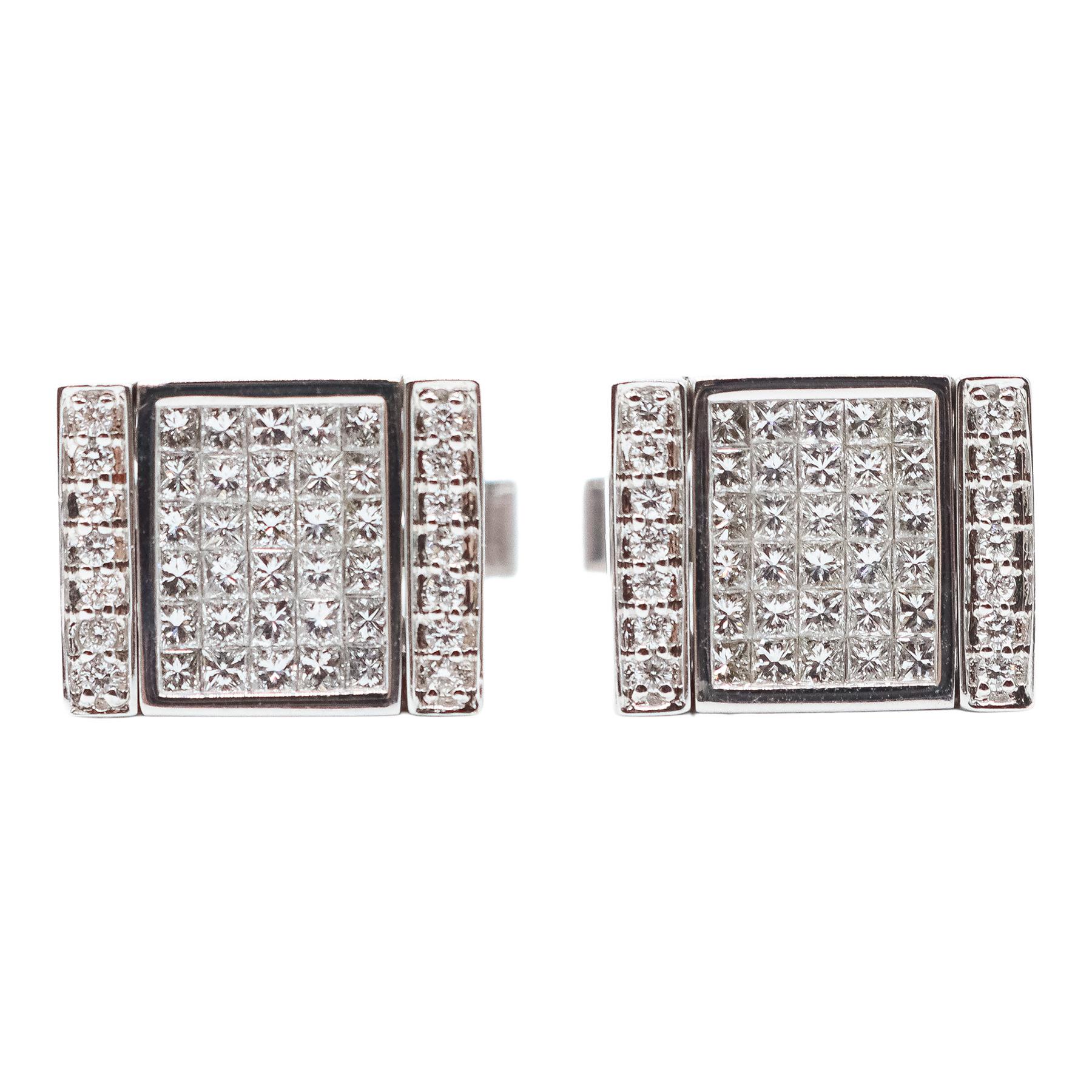 GEMELOS CON DIAMANTES TALLA PRINCESA