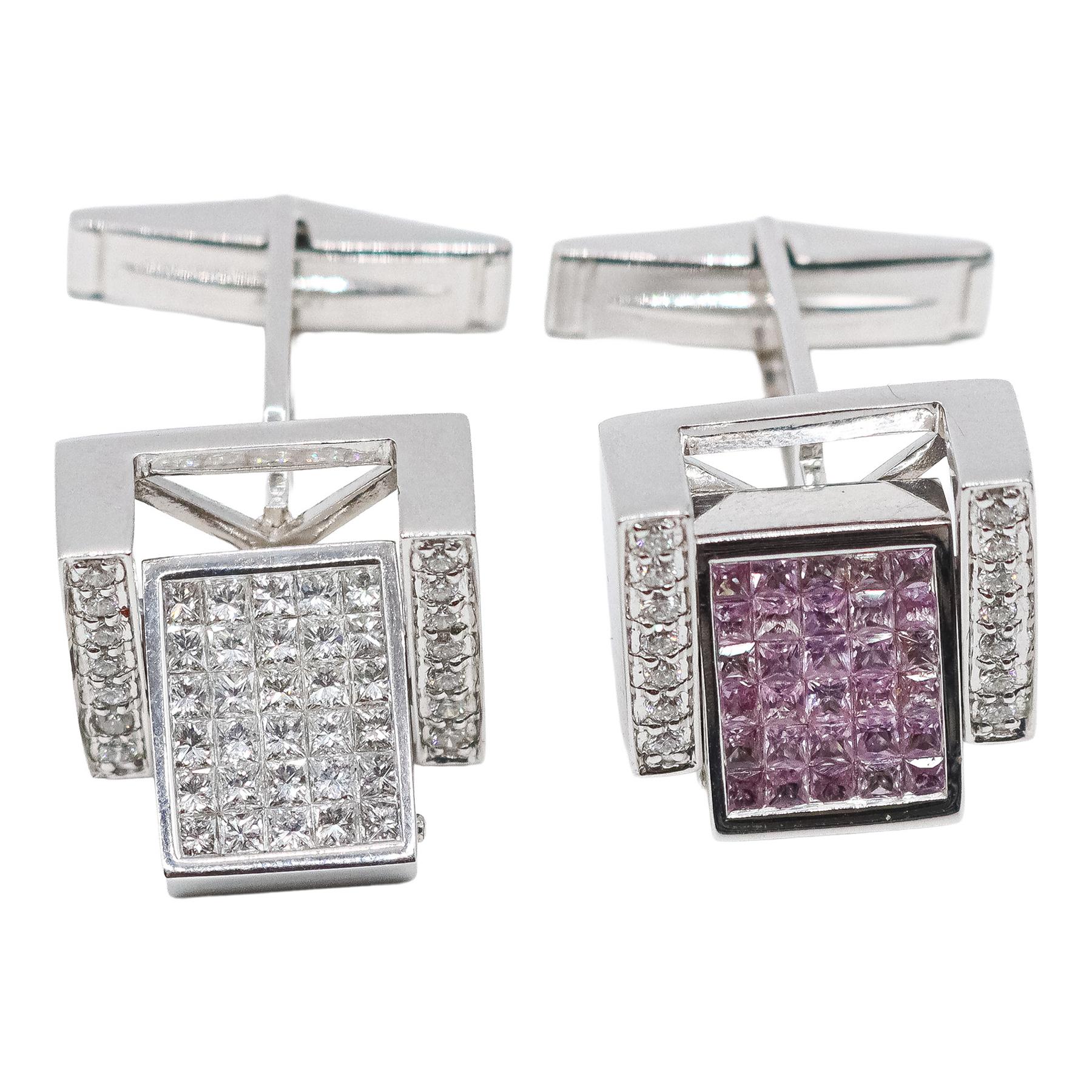 GEMELOS CON DIAMANTES TALLA PRINCESA