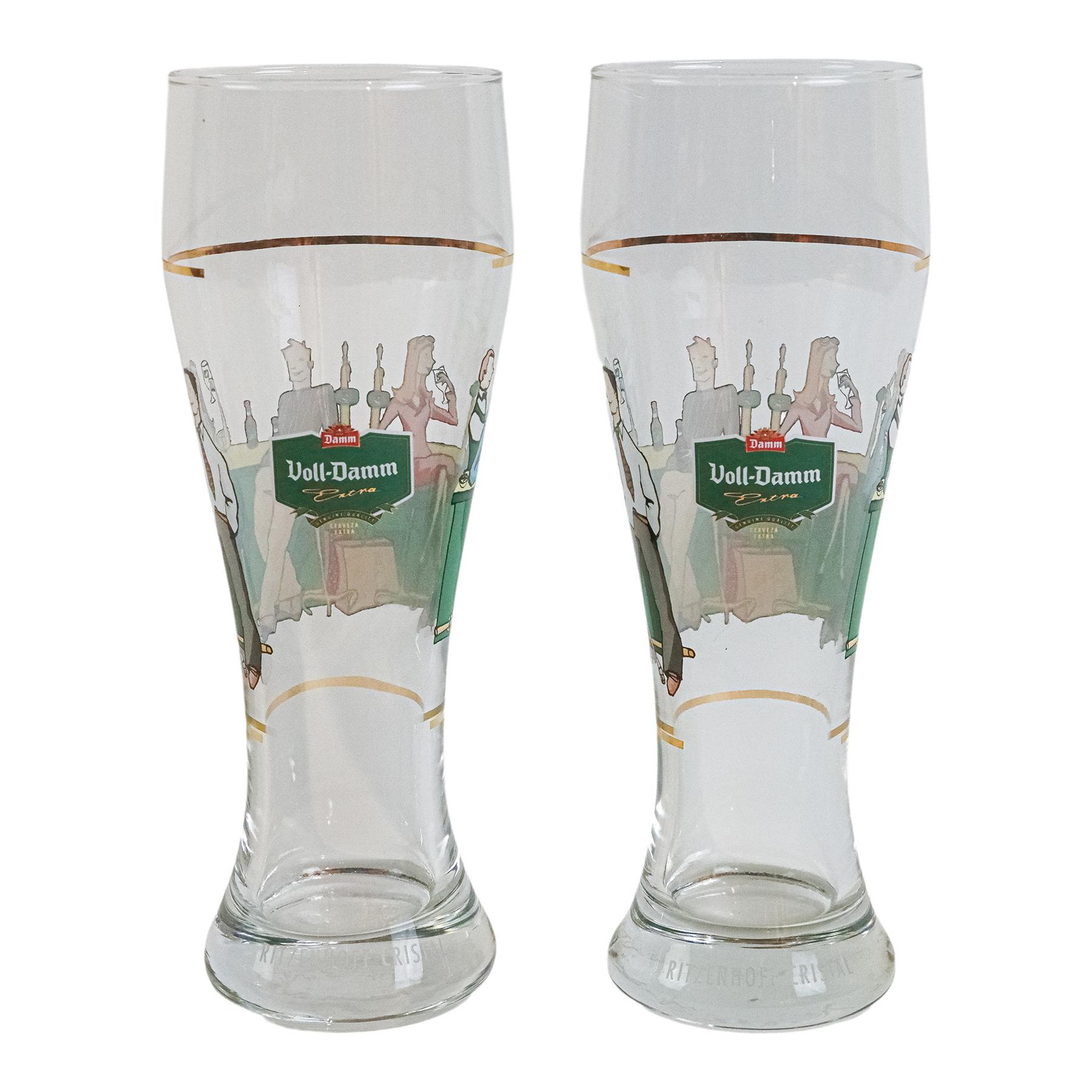 DOS COPAS EN CRISTAL ESTAMPADO DEL ÚLTIMO CUARTO DE S. XX