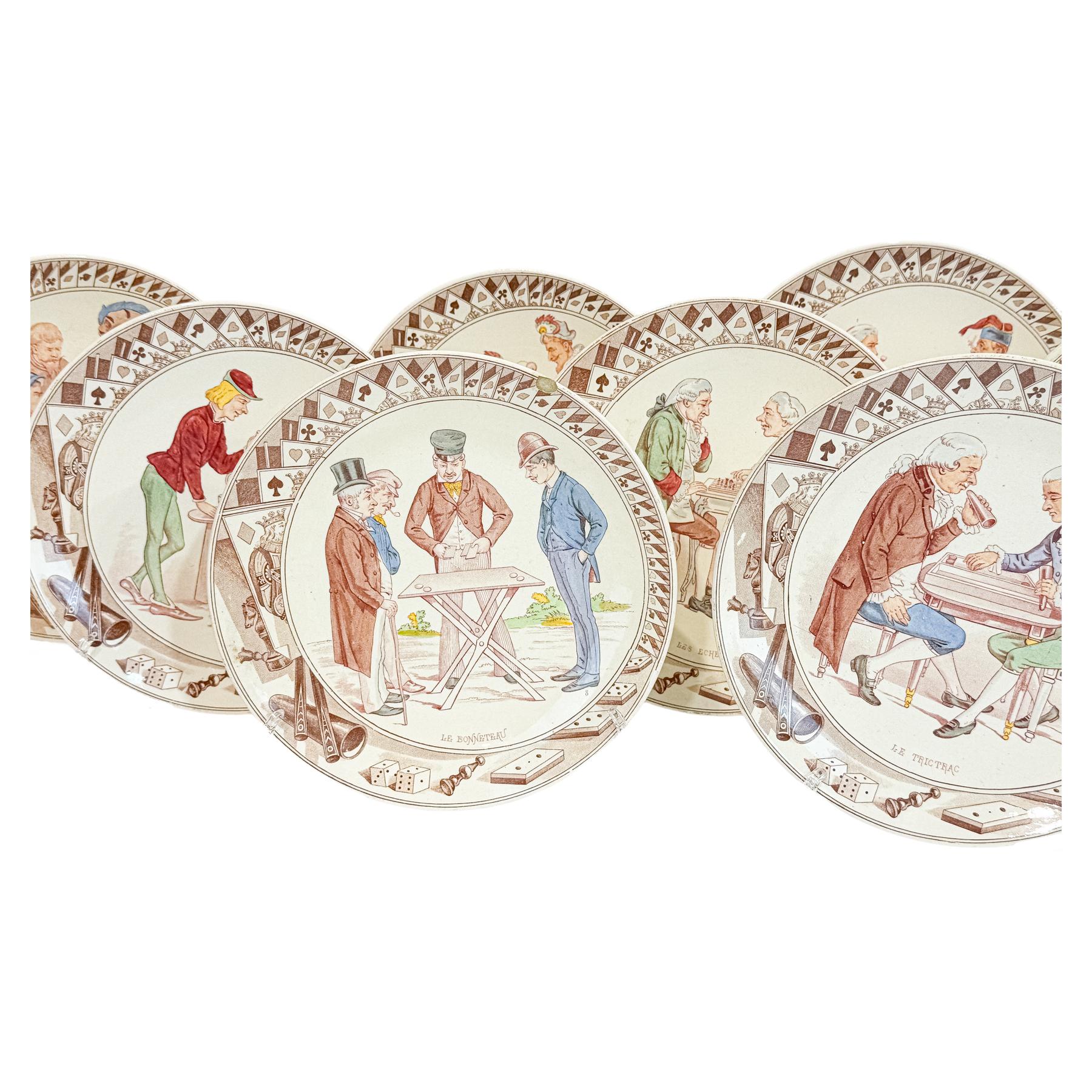 CONJUNTO DE PLATOS EN LOZA SARREGUEMINES DE FINALES S.XIXX