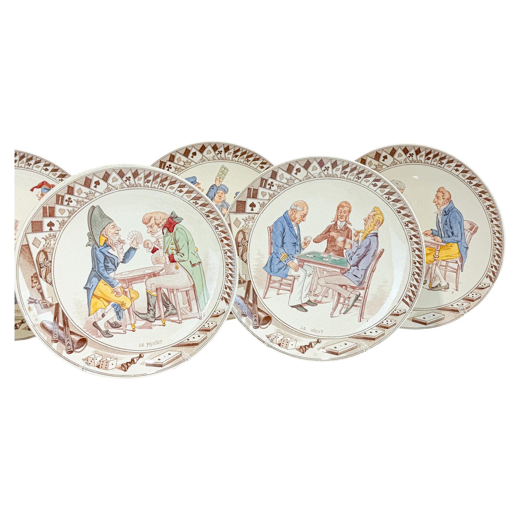 CONJUNTO DE PLATOS EN LOZA SARREGUEMINES DE FINALES S.XIXX