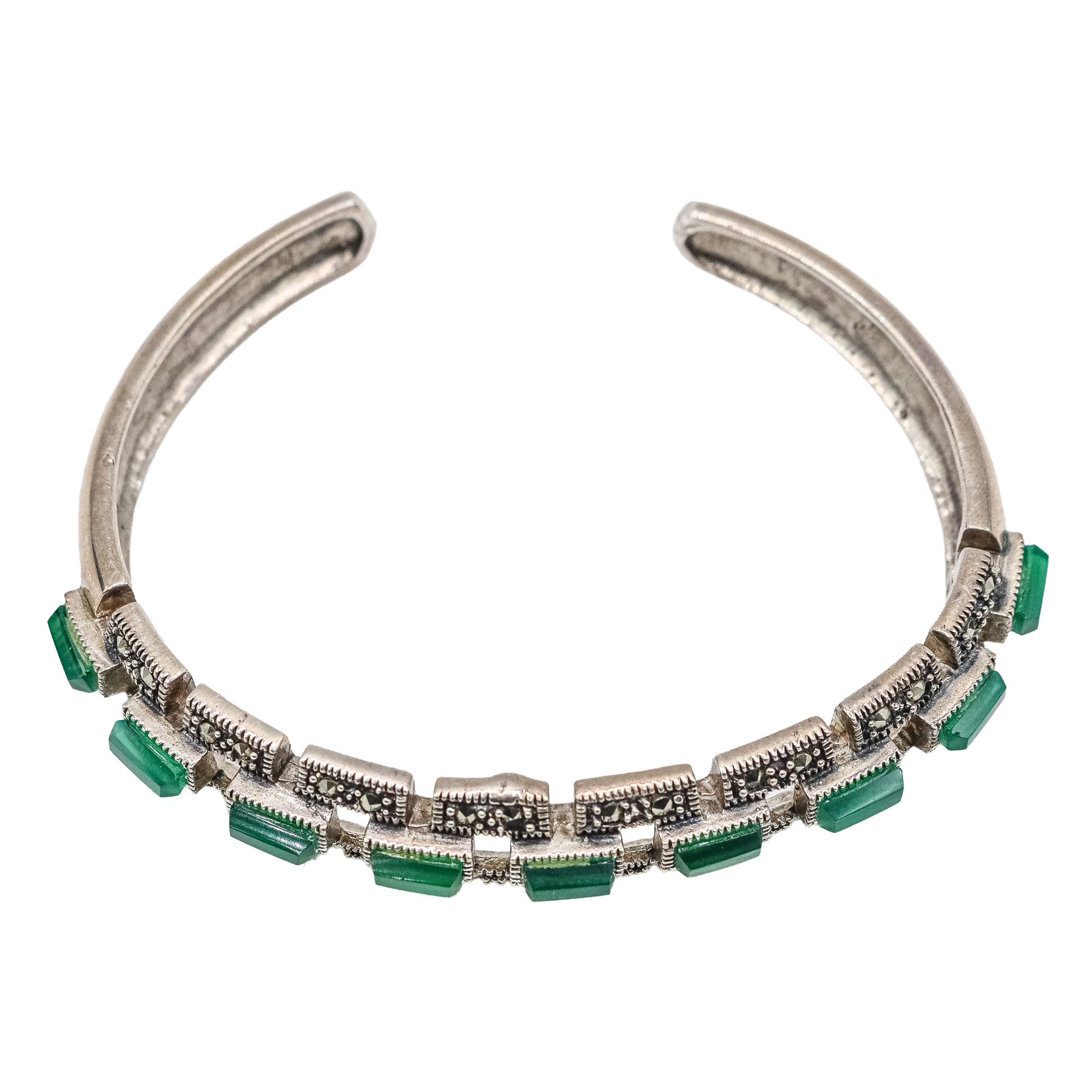 PULSERA ESCLAVA  CON MARQUESITAS Y CRISOPRASAS