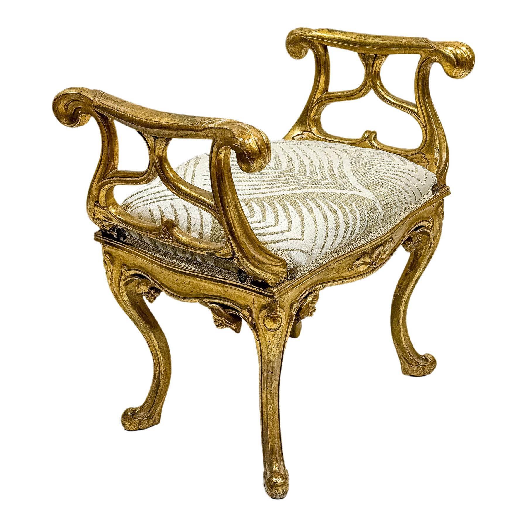 BANQUETA ART NOUVEAU FRANCESA CIRCA 1900