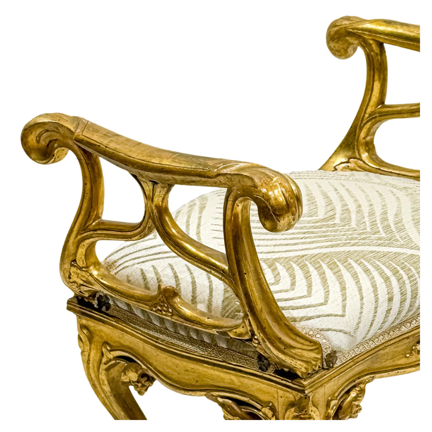 BANQUETA ART NOUVEAU FRANCESA CIRCA 1900