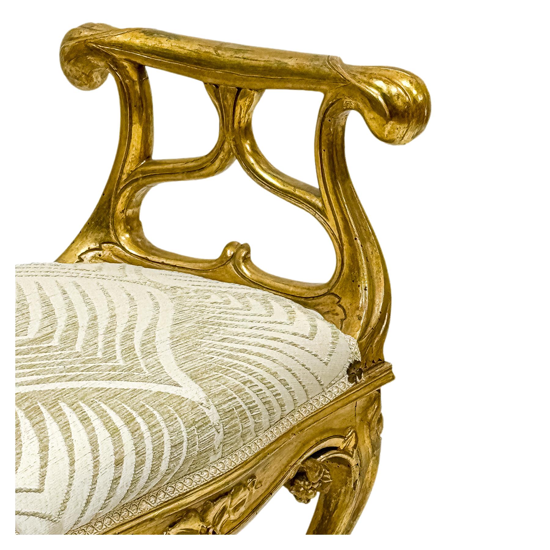 BANQUETA ART NOUVEAU FRANCESA CIRCA 1900
