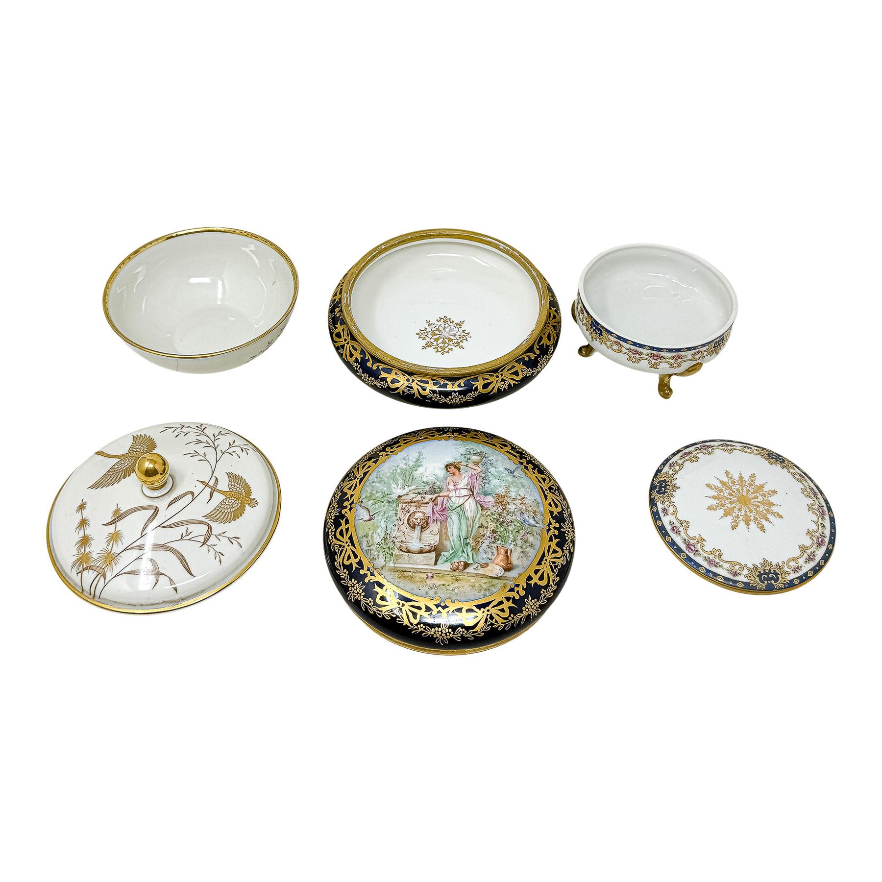 TRES CAJAS DE PORCELANA DEL PRIMER TERCIO DEL S.XX