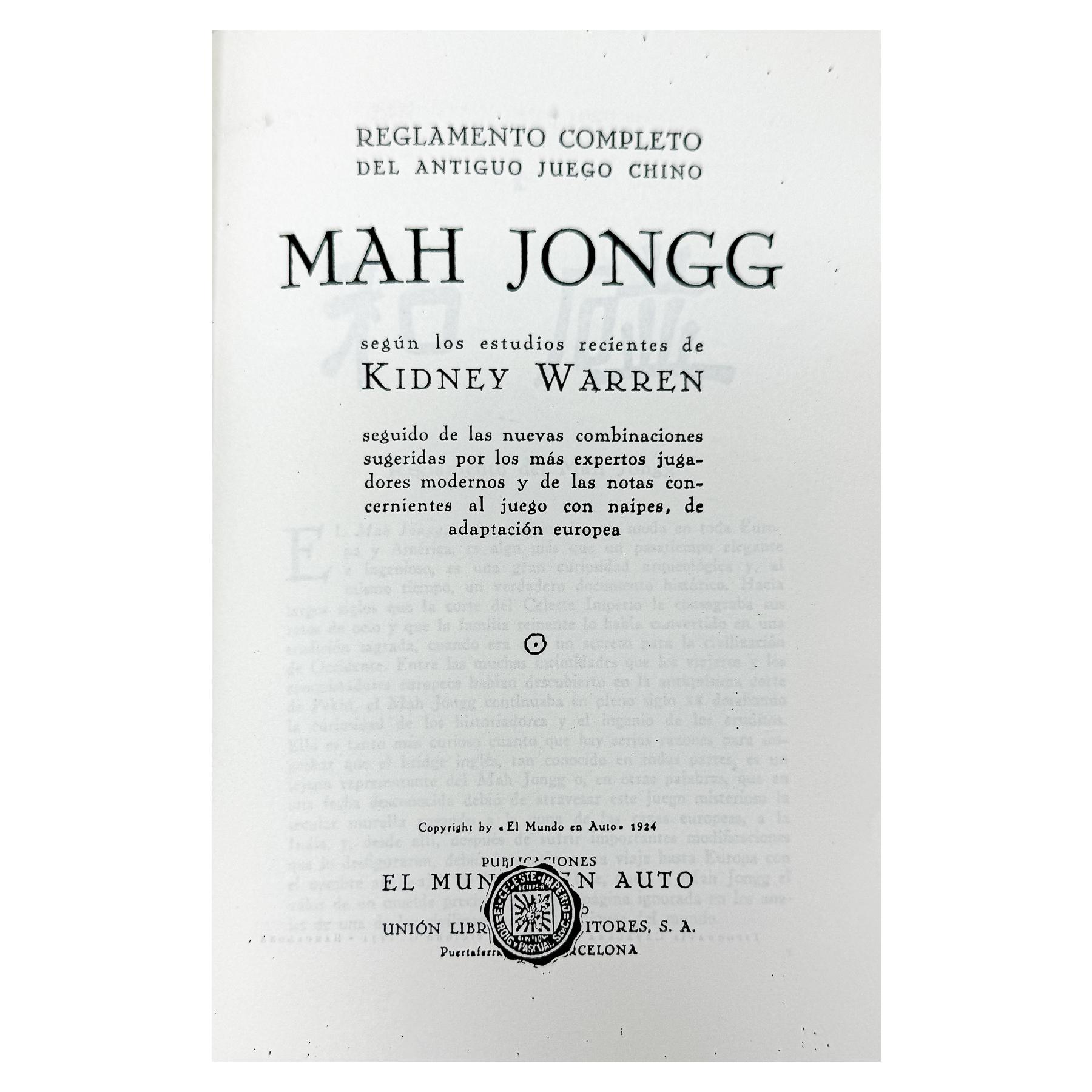 MAH-JONGG DE MEDIADOS DE SIGLO XX
