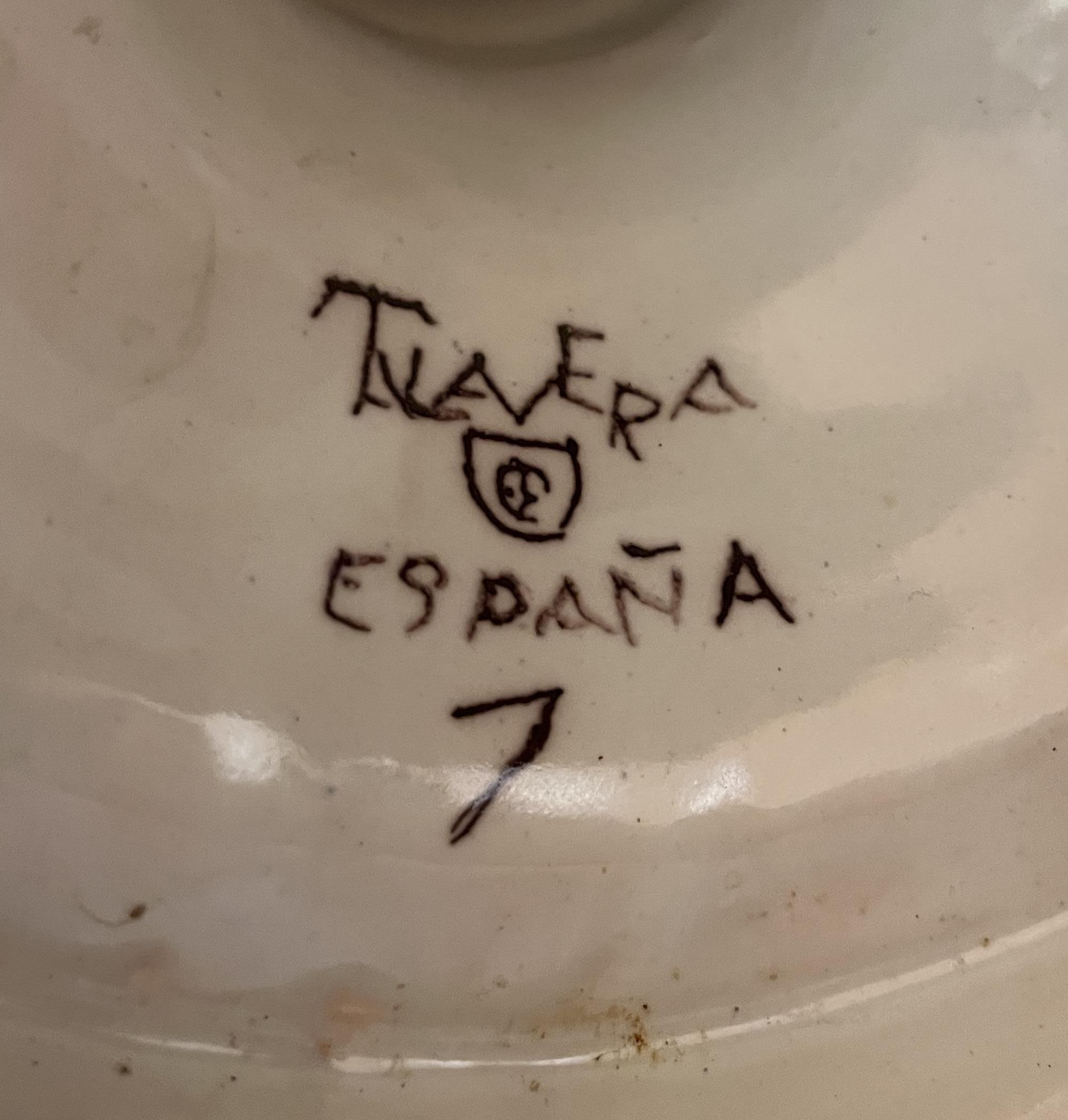 JARRÓN DE CERÁMICA TALAVERA DE MEDIADOS DE SIGLO XX