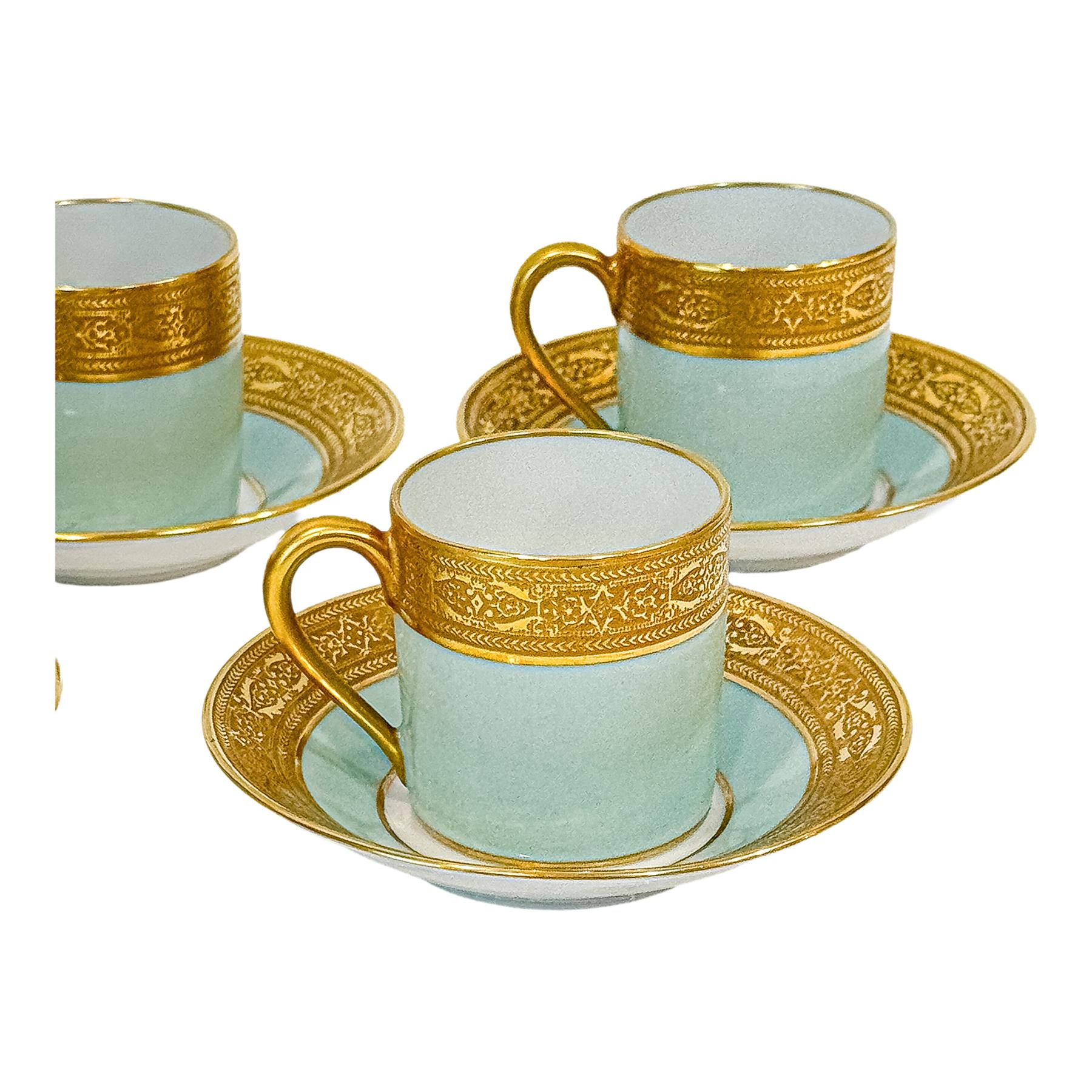 ONCE TAZAS Y PLATOS EN PORCELANA DE LIMOGES
