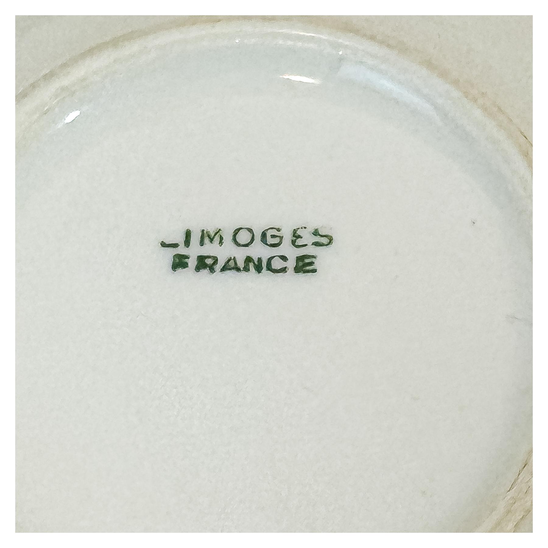 ONCE TAZAS Y PLATOS EN PORCELANA DE LIMOGES
