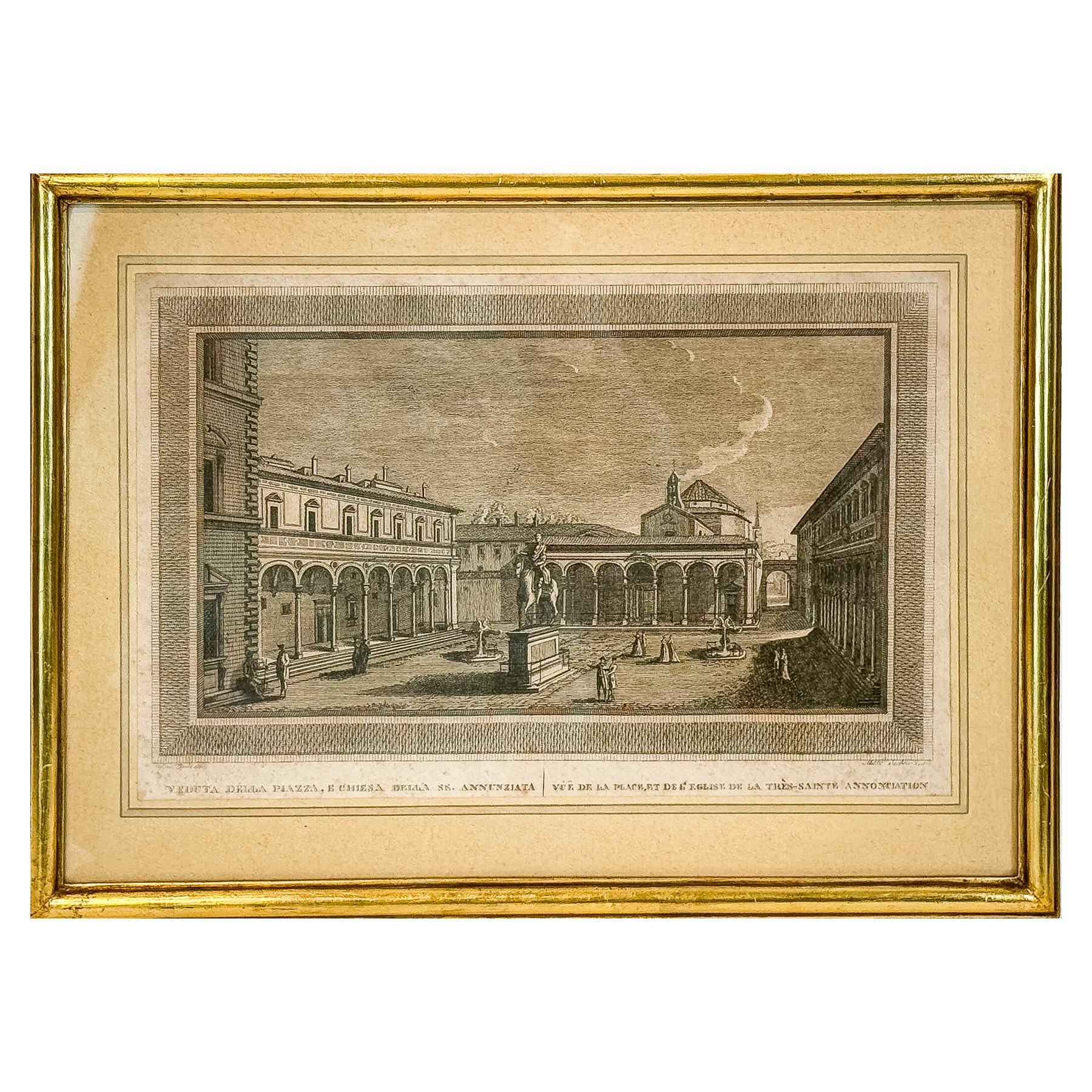 GRABADO ITALIANO LITOGRAFIADO DEL SIGLO XIX
