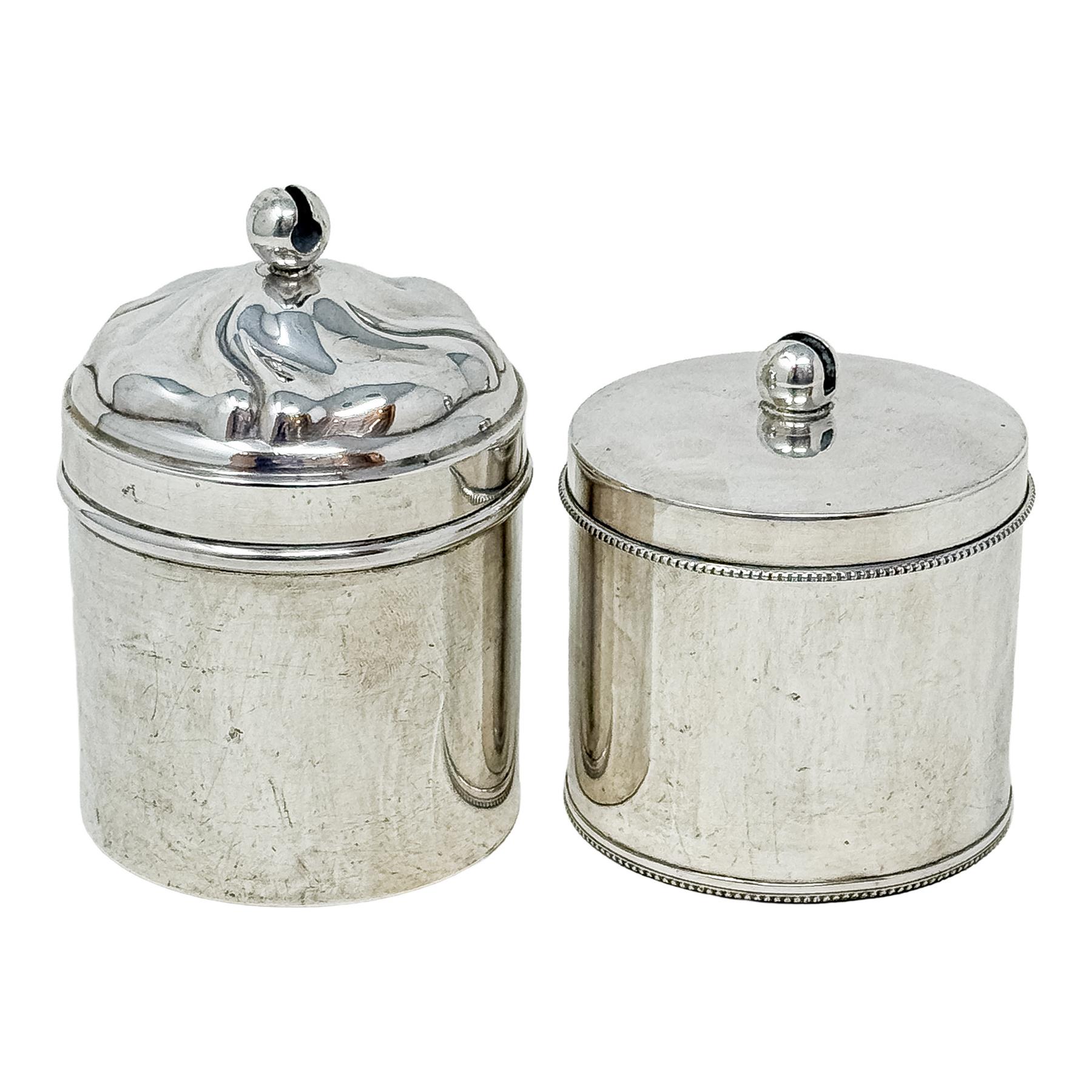 DOS TARROS DE PLATA DE MEDIADOS DE SIGLO XX