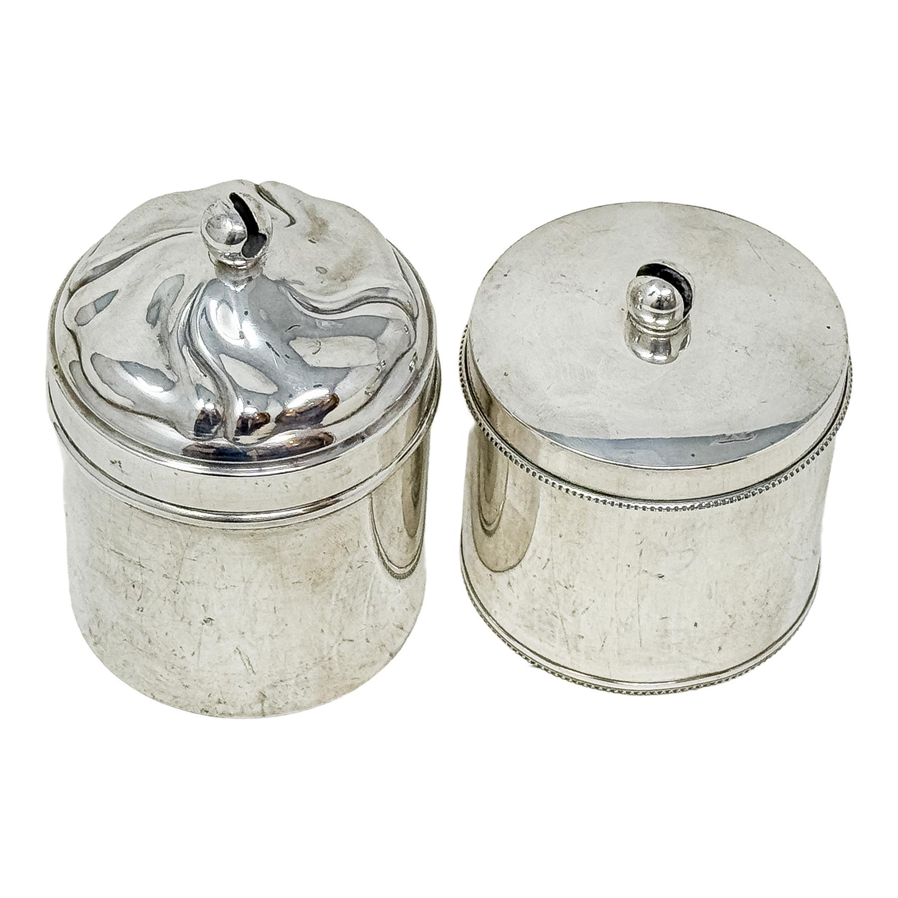 DOS TARROS DE PLATA DE MEDIADOS DE SIGLO XX