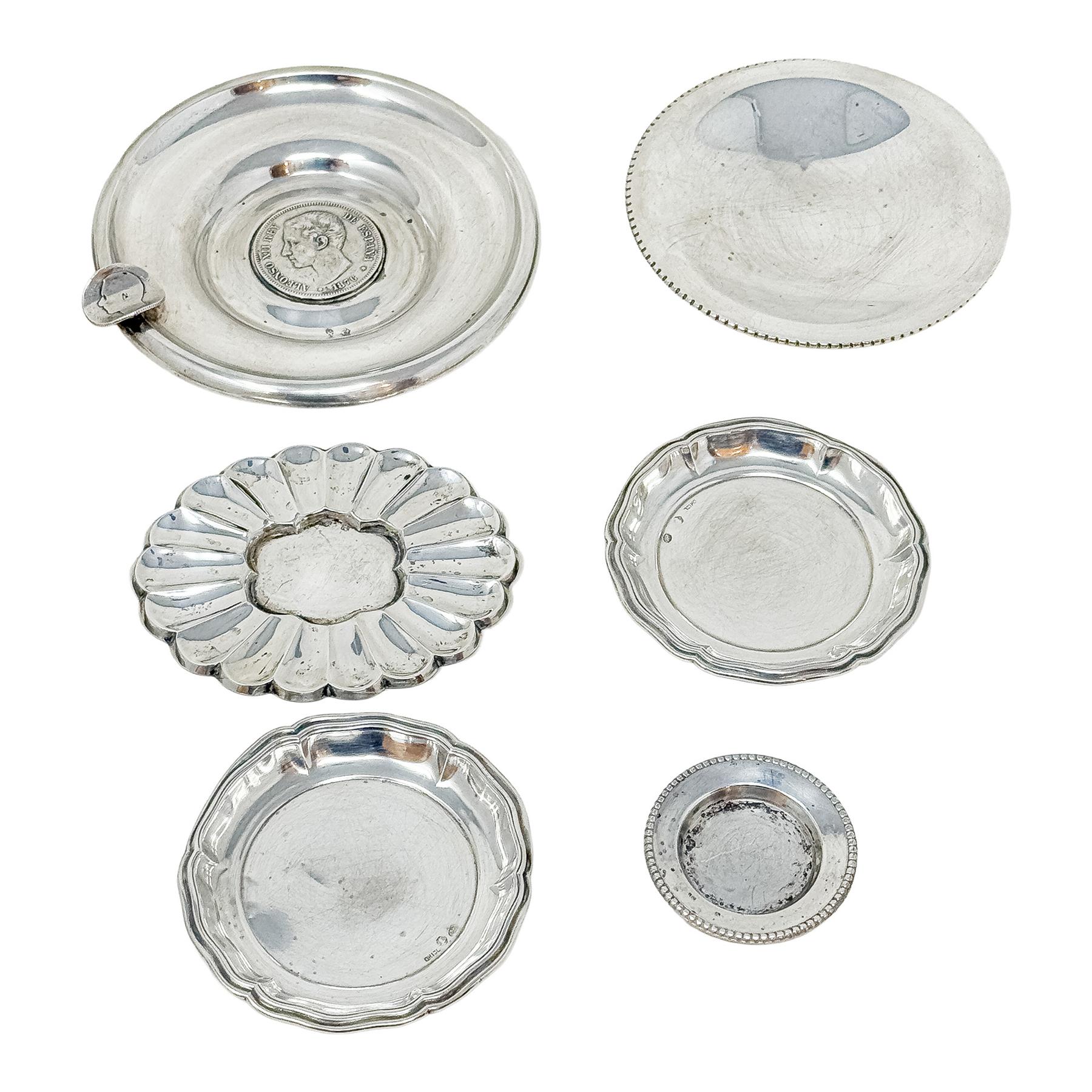 8 PLATITOS VARIADOS DE PLATA DE MEDIADOS DE SIGLO XX