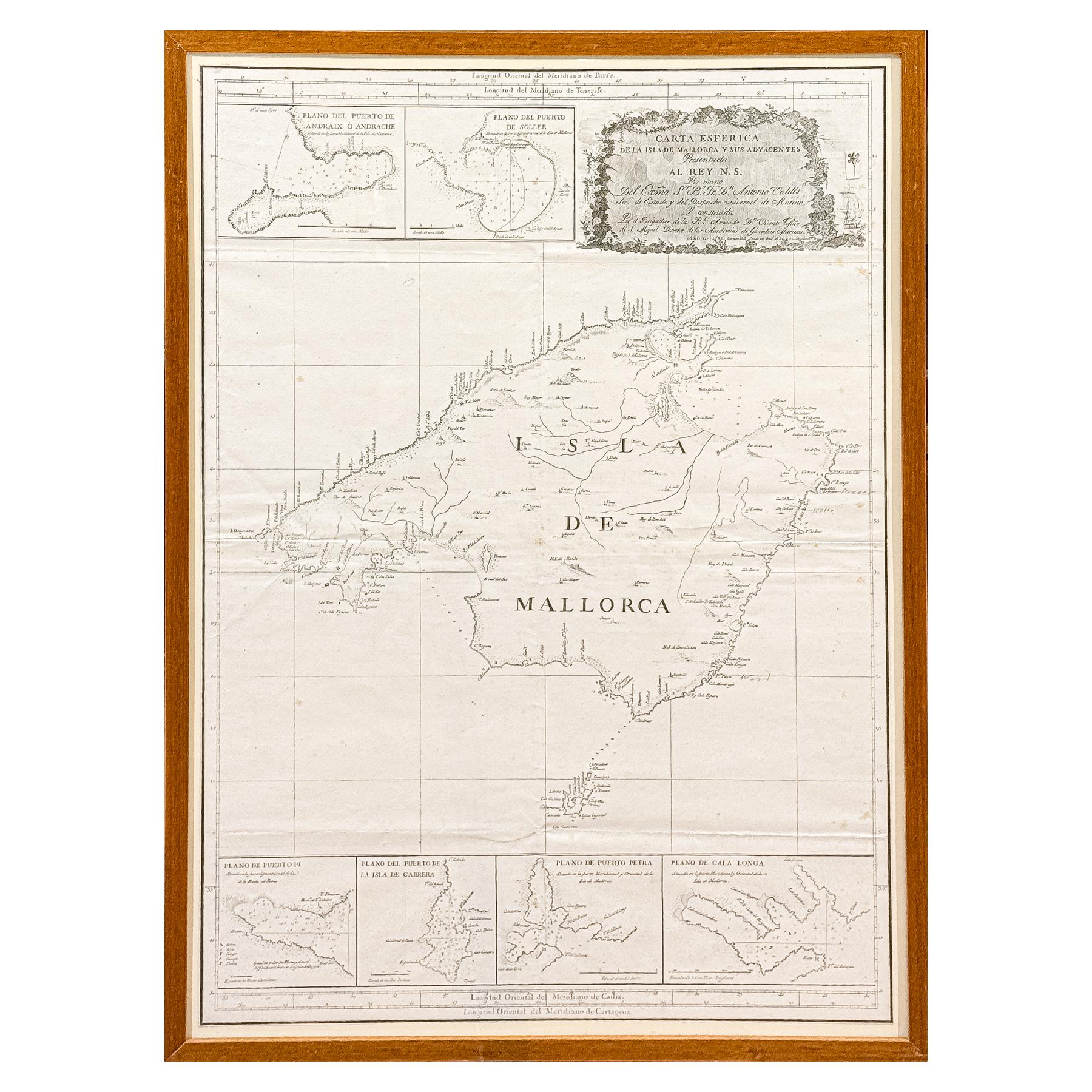 CARTA ESFÉRICA DE LA ISLA DE MALLORCA Y SUS ADYACENTES 1786