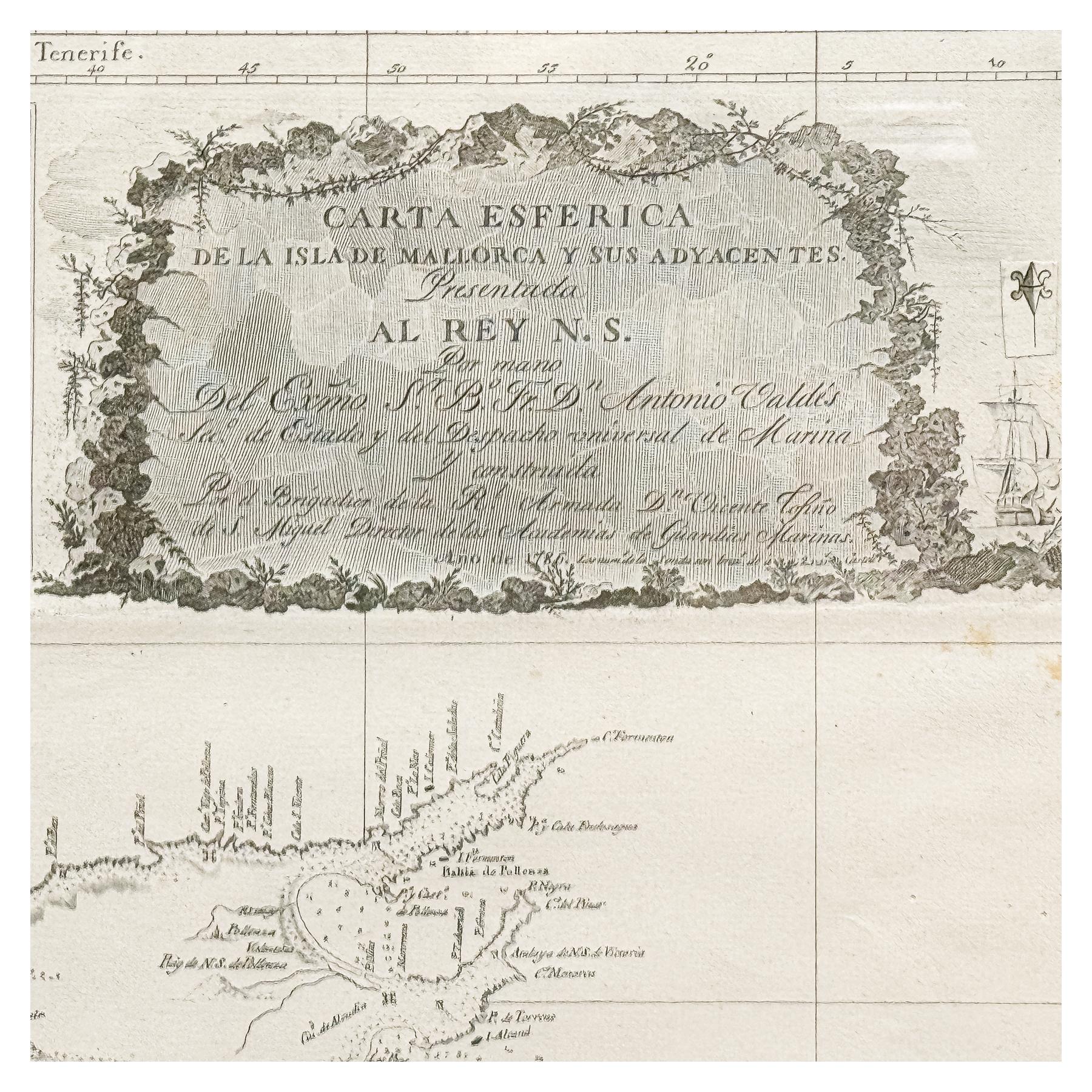 CARTA ESFÉRICA DE LA ISLA DE MALLORCA Y SUS ADYACENTES 1786