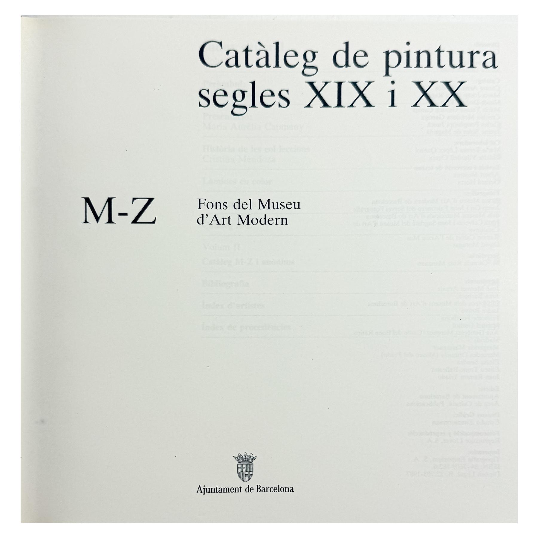 CATALEG DE PINTURA SEGLES XIX-XX