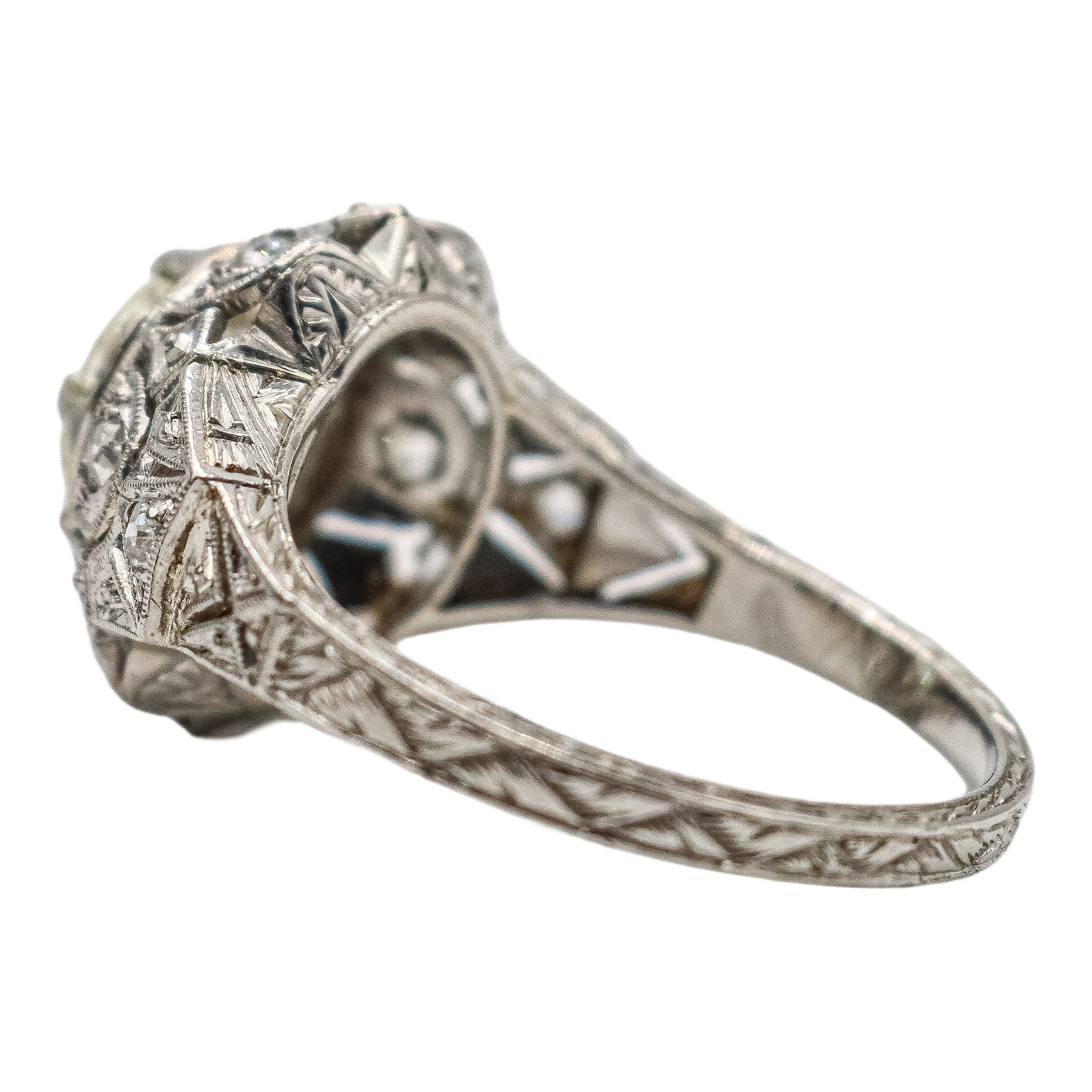 SORTIJA SOLITARIO CON DIAMANTE DE PPS. DEL S.XX