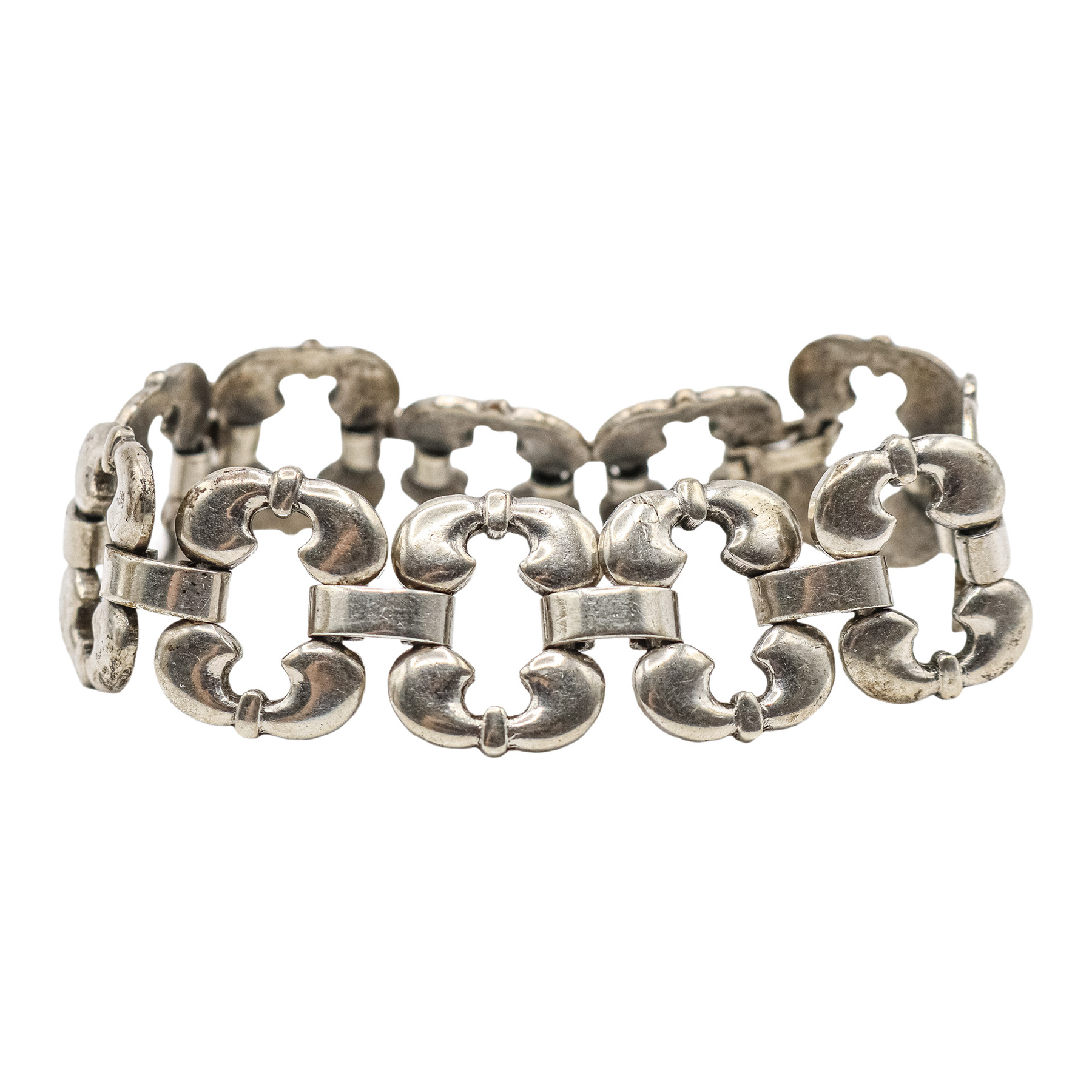 PULSERA DE PLATA DE MEDIADOS S.XX