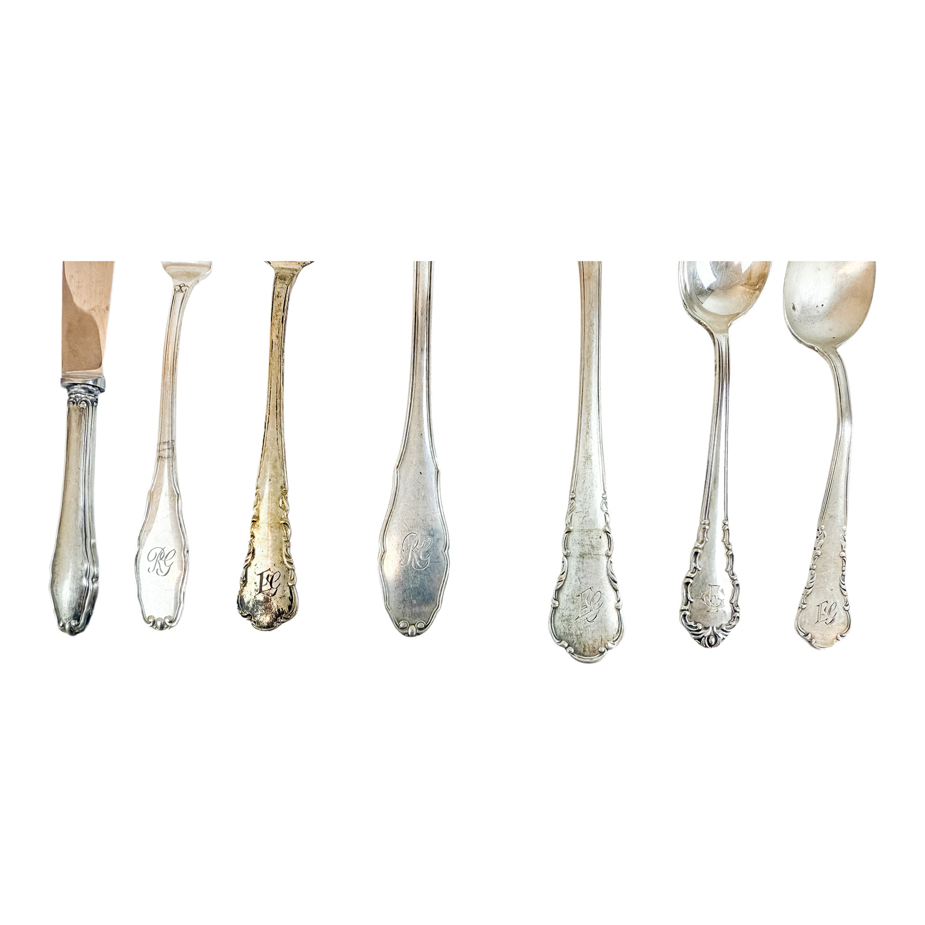 CONJUNTO DE CUBIERTOS DE PLATA DE LA PRIMERA MITAD DE S. XX