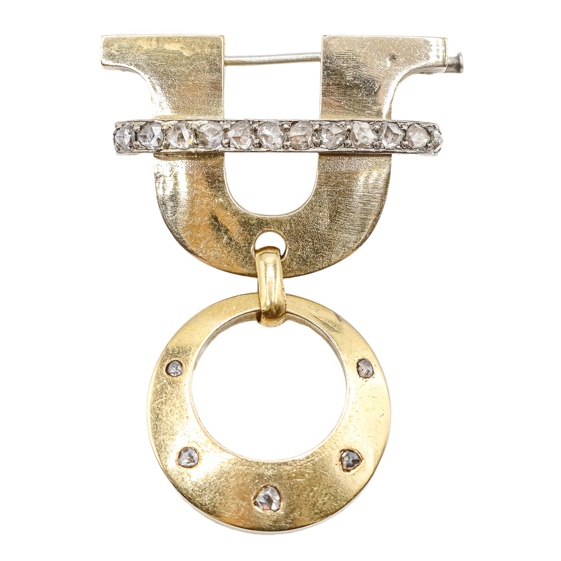 BROCHE CON DIAMANTES DE LOS AÑOS 40