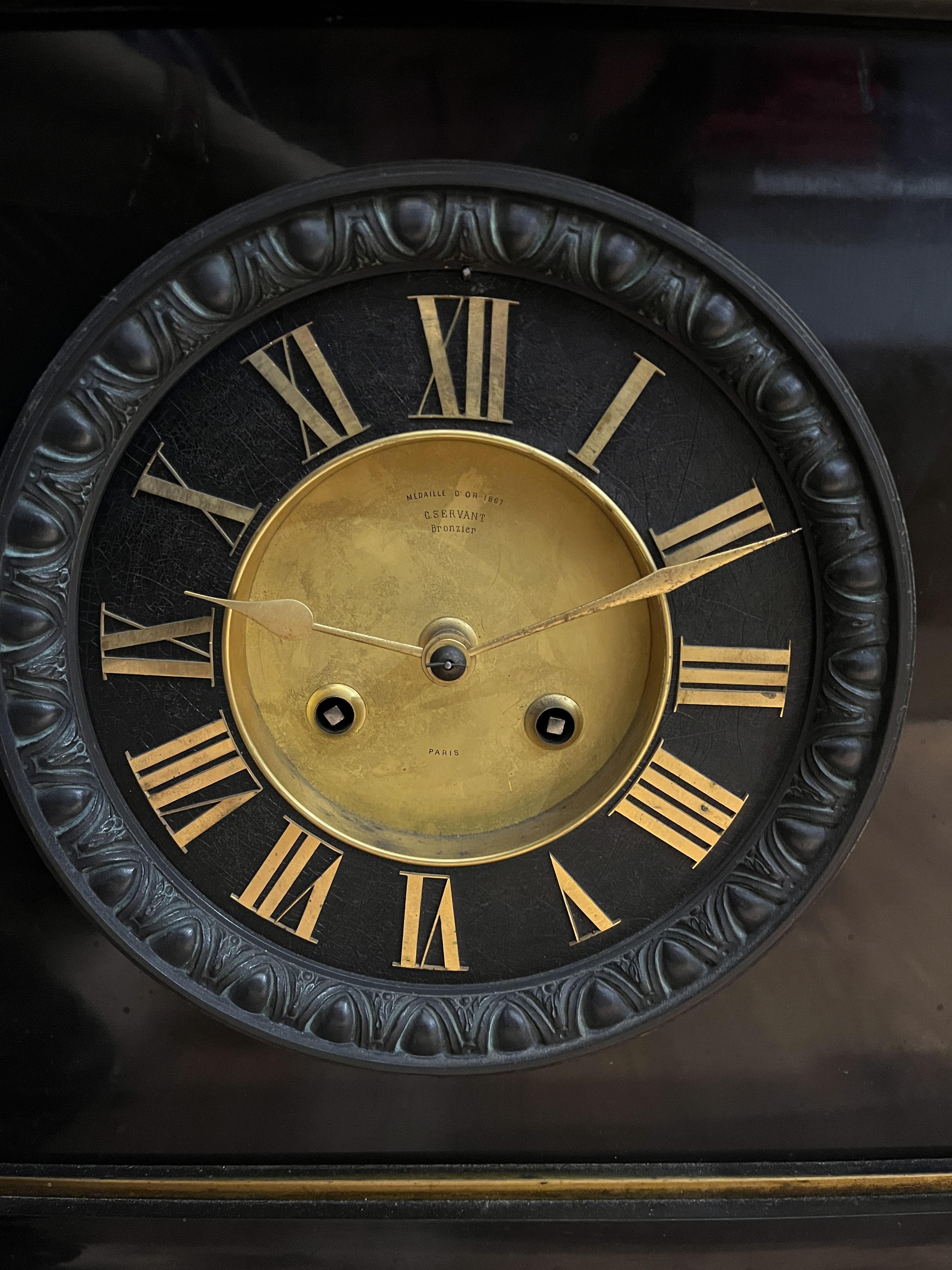RELOJ DE SOBREMESA FRANCÉS G. SERVANT SEGUNDA MITAD S.XIX