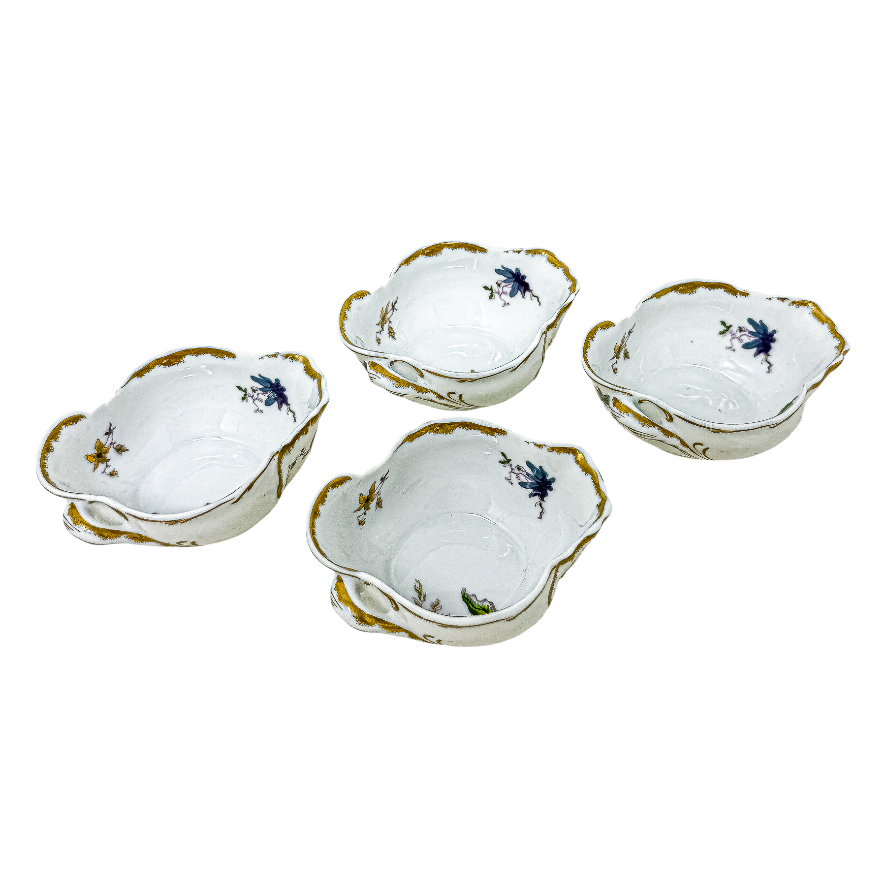 CUATRO ESPECIEROS EN PORCELANA DEL ÚLITMO CUARTO DEL S.XX