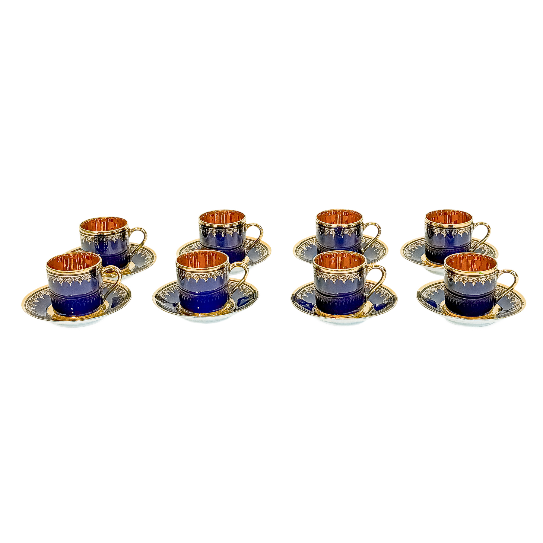 JUEGO OCHO TAZAS DE CAFÉ PORCELANA LIMOGES
