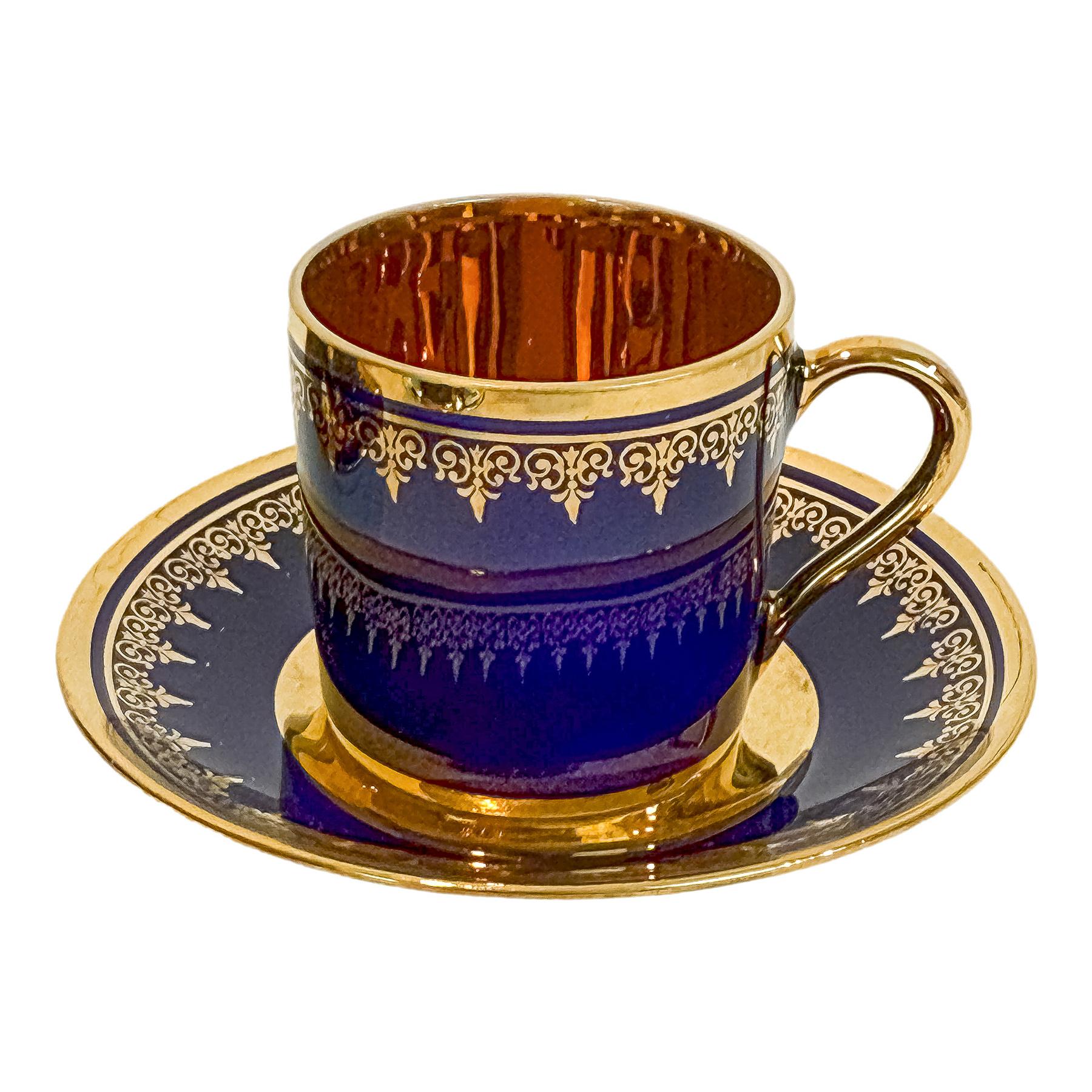 JUEGO OCHO TAZAS DE CAFÉ PORCELANA LIMOGES