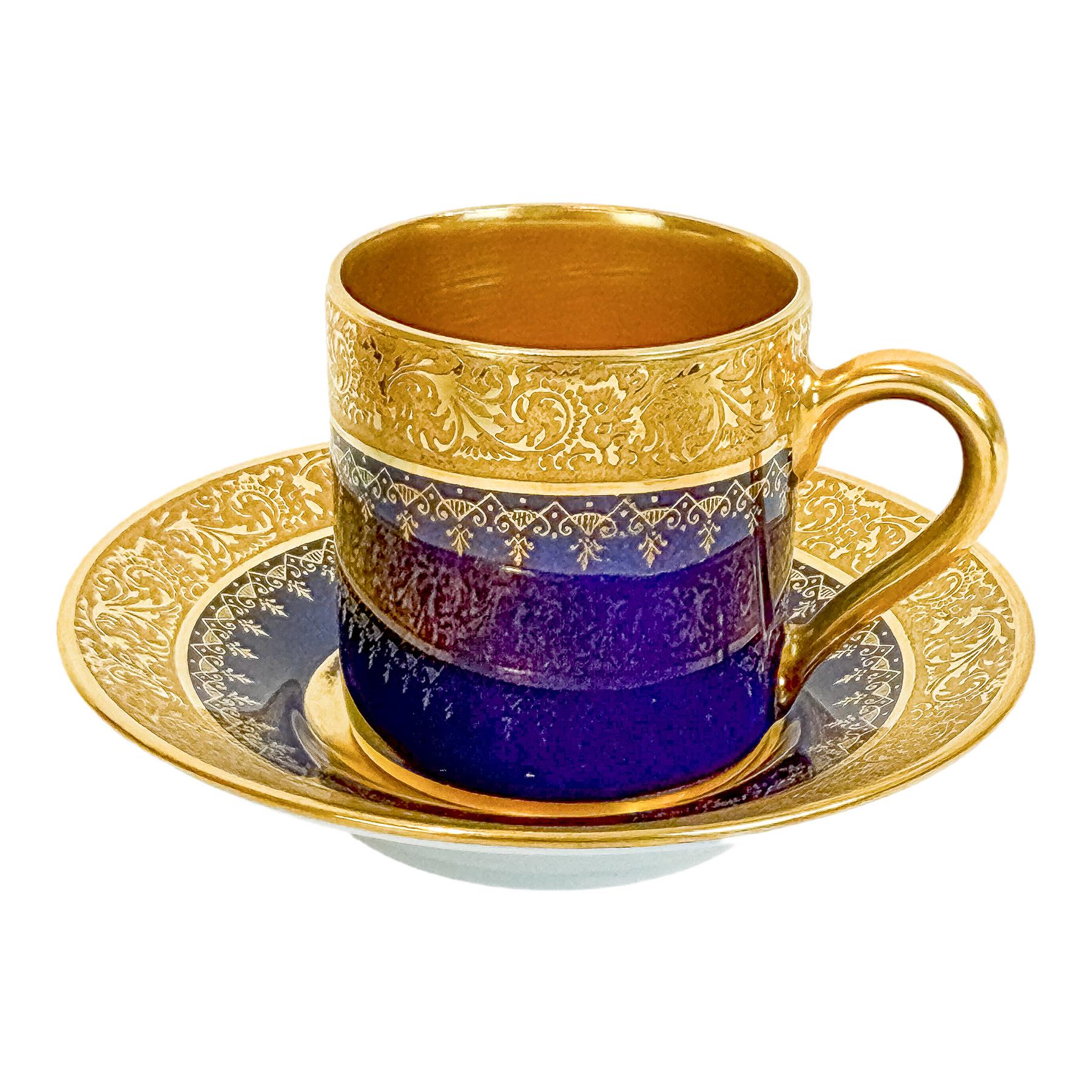 JUEGO DE SEIS TAZAS DE CAFÉ PORCELANA DE LIMOGES