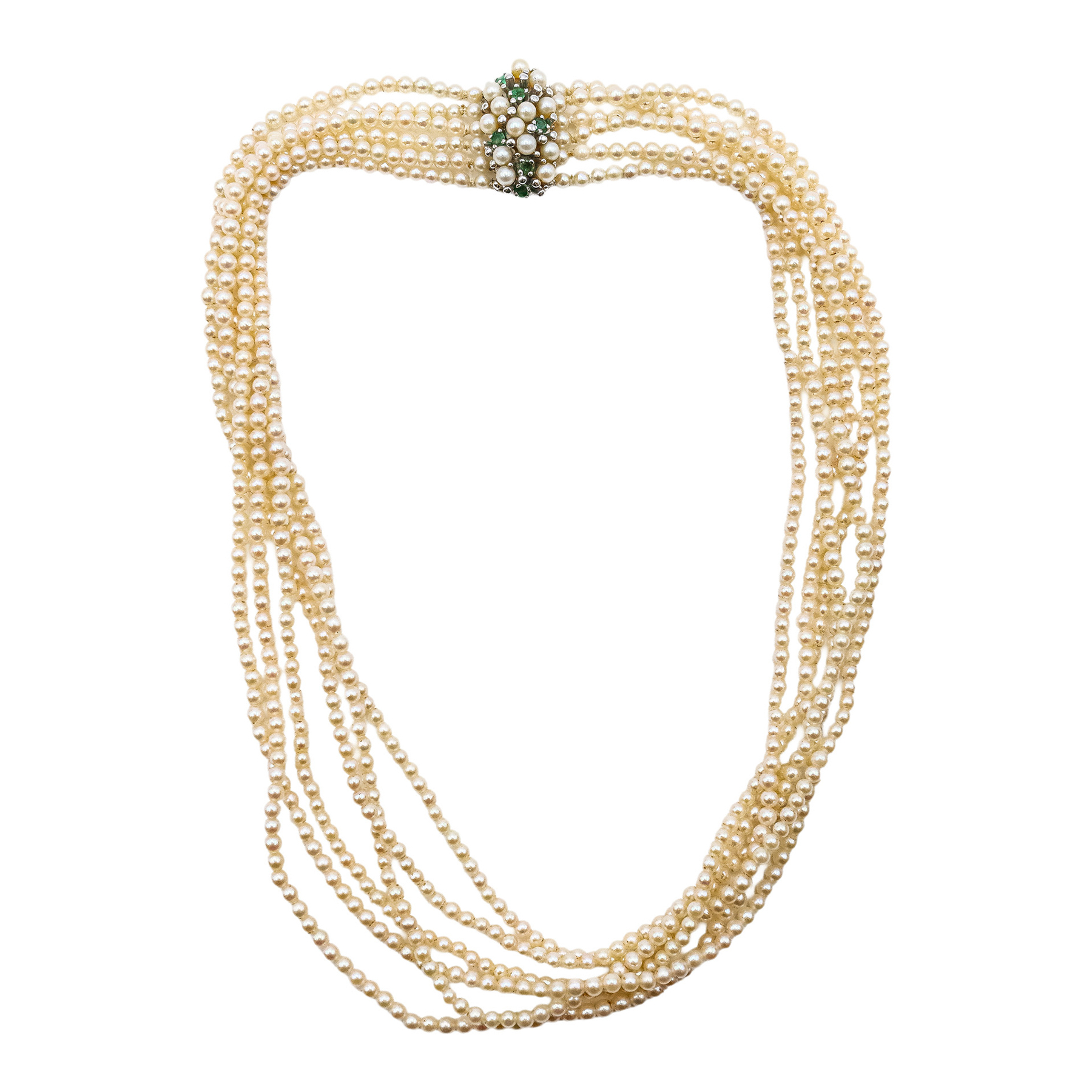 COLLAR GARGANTILLA CON PERLAS CULTIVADAS, AÑOS 60-70