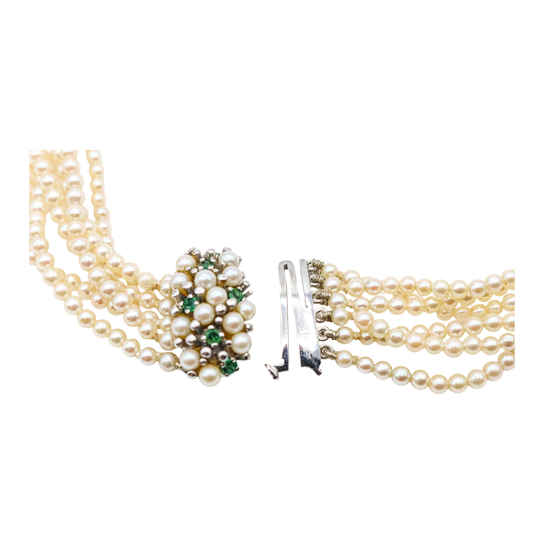 COLLAR GARGANTILLA CON PERLAS CULTIVADAS, AÑOS 60-70