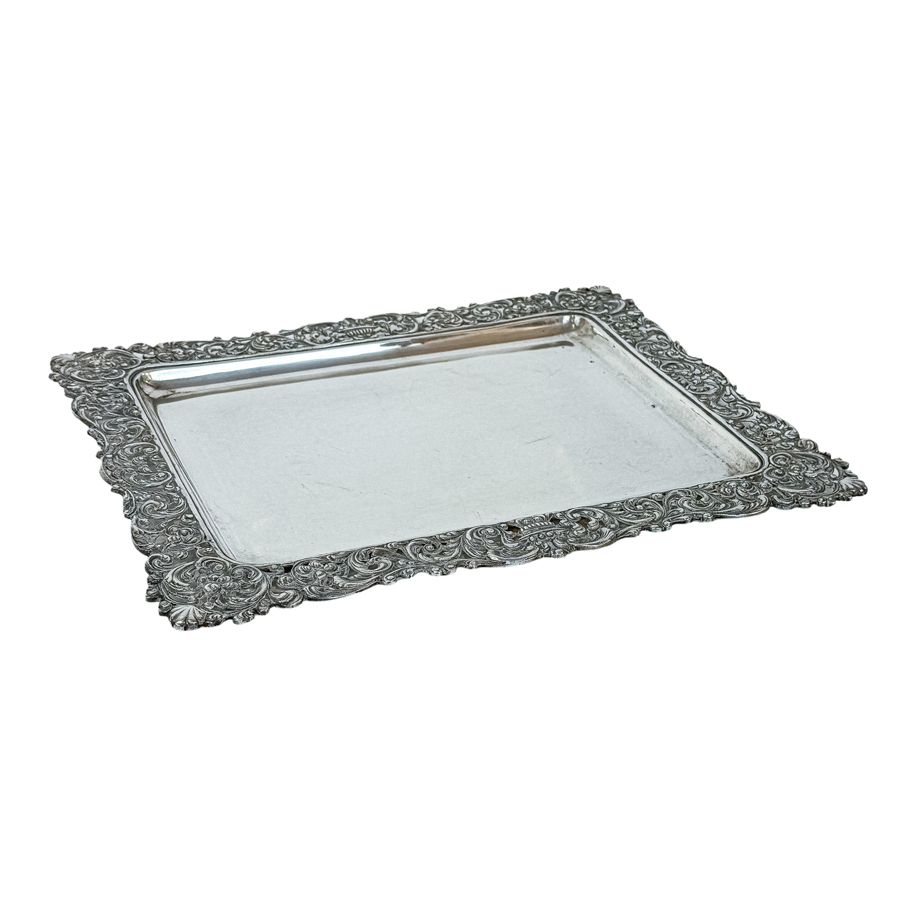 BANDEJA DE PLATA DE MEDIADOS DE SIGLO XX