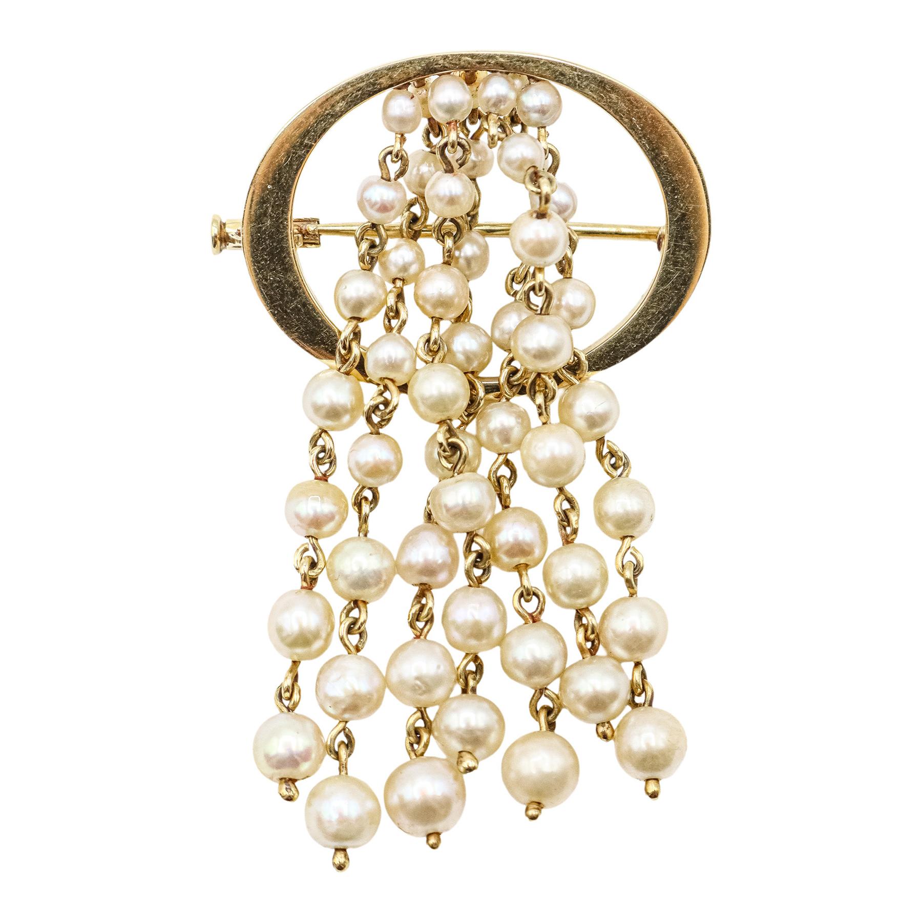 BROCHE CON PERLAS DE LOS AÑOS 70