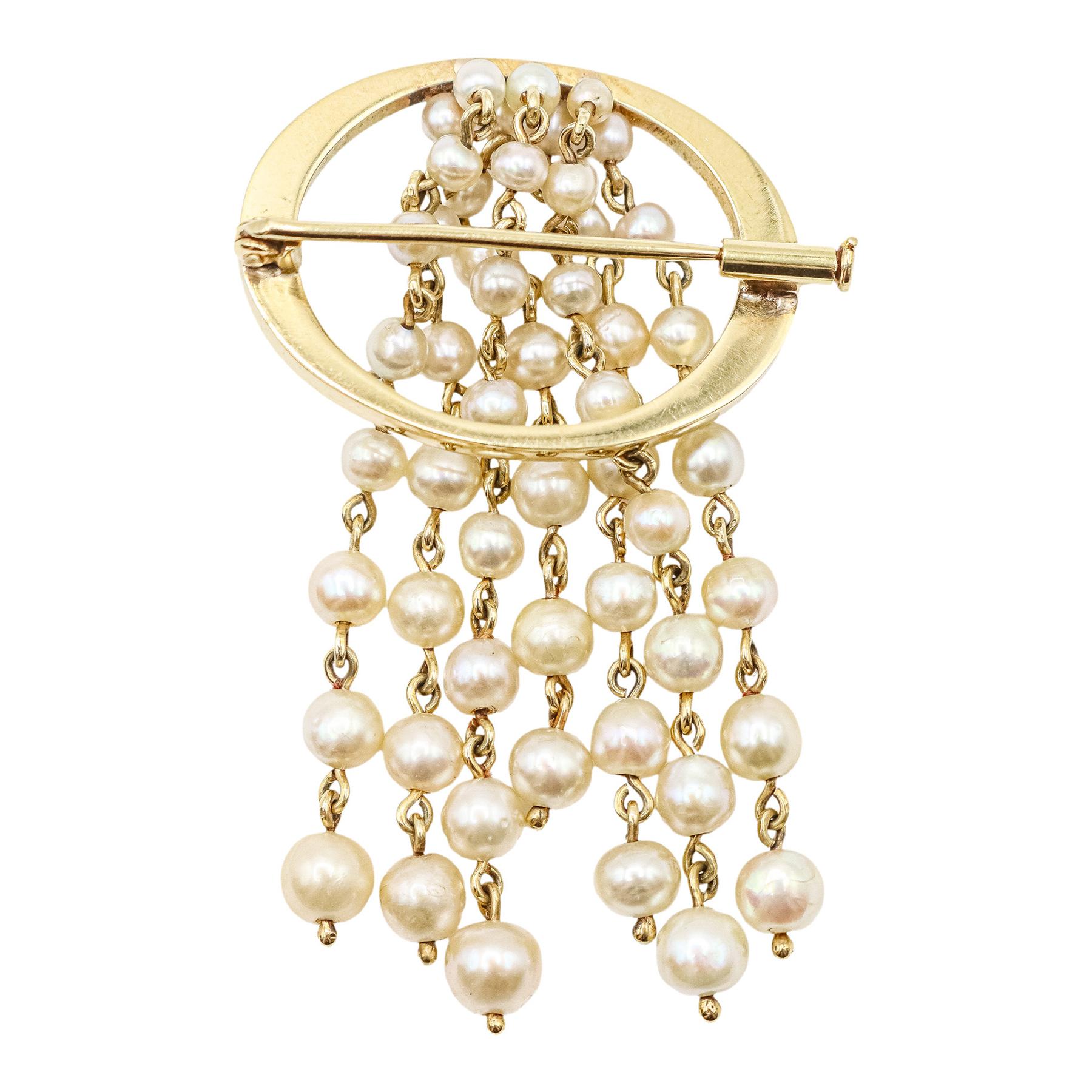 BROCHE CON PERLAS DE LOS AÑOS 70