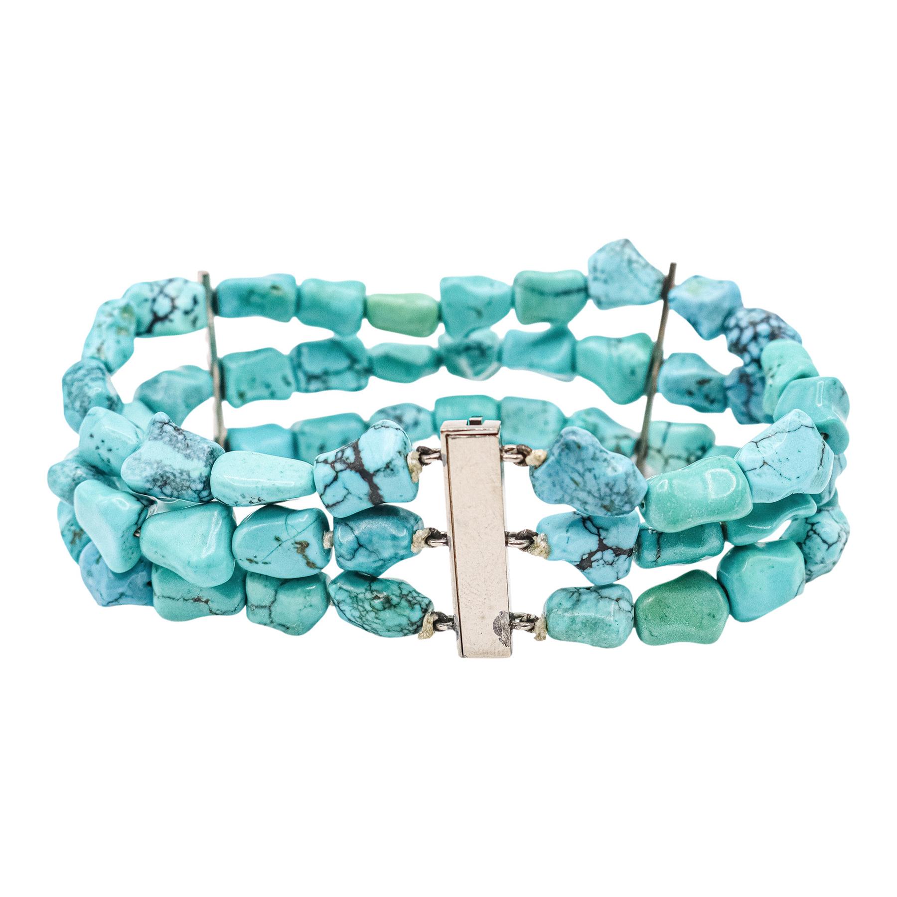 PULSERA CON TURQUESAS, AÑOS 60