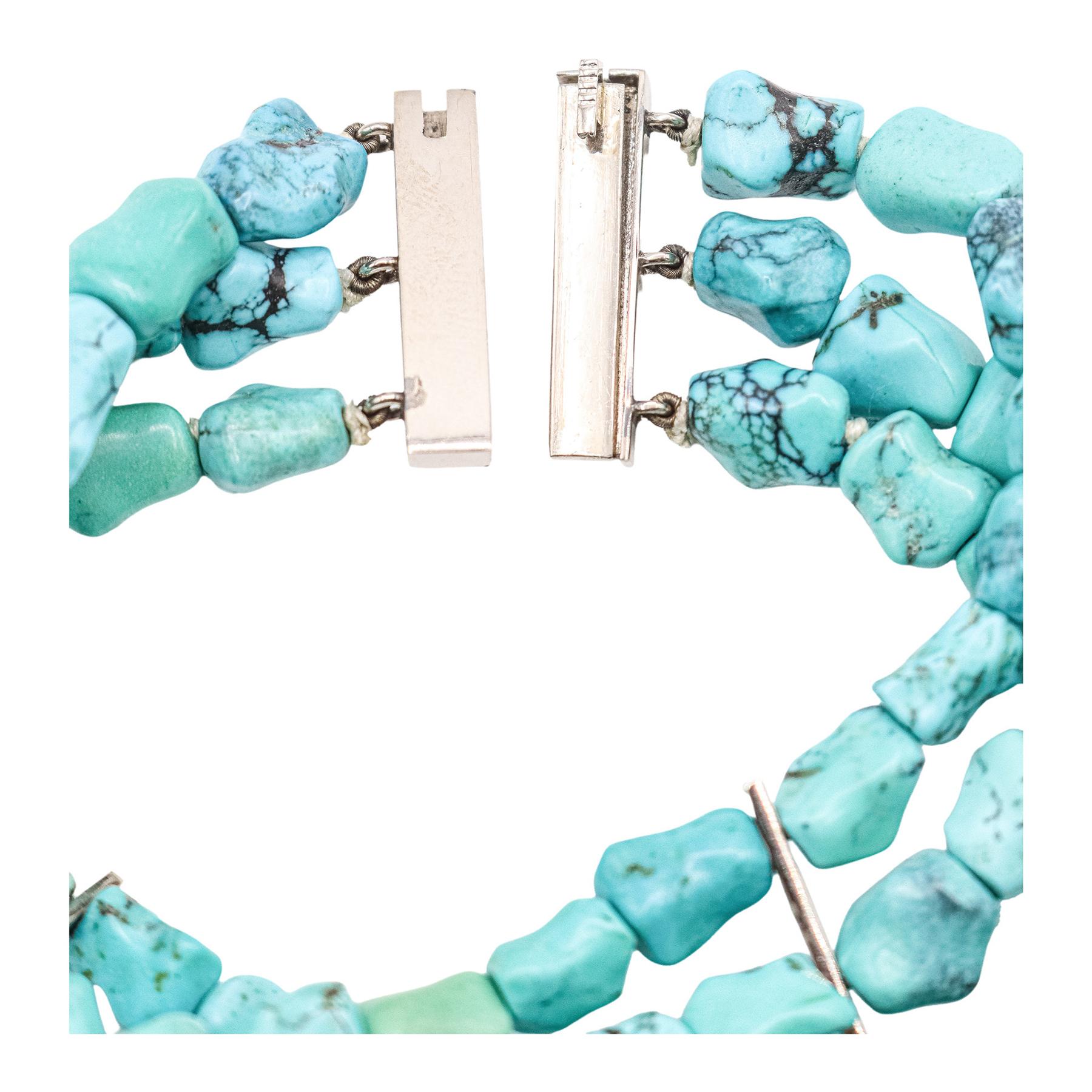 PULSERA CON TURQUESAS, AÑOS 60