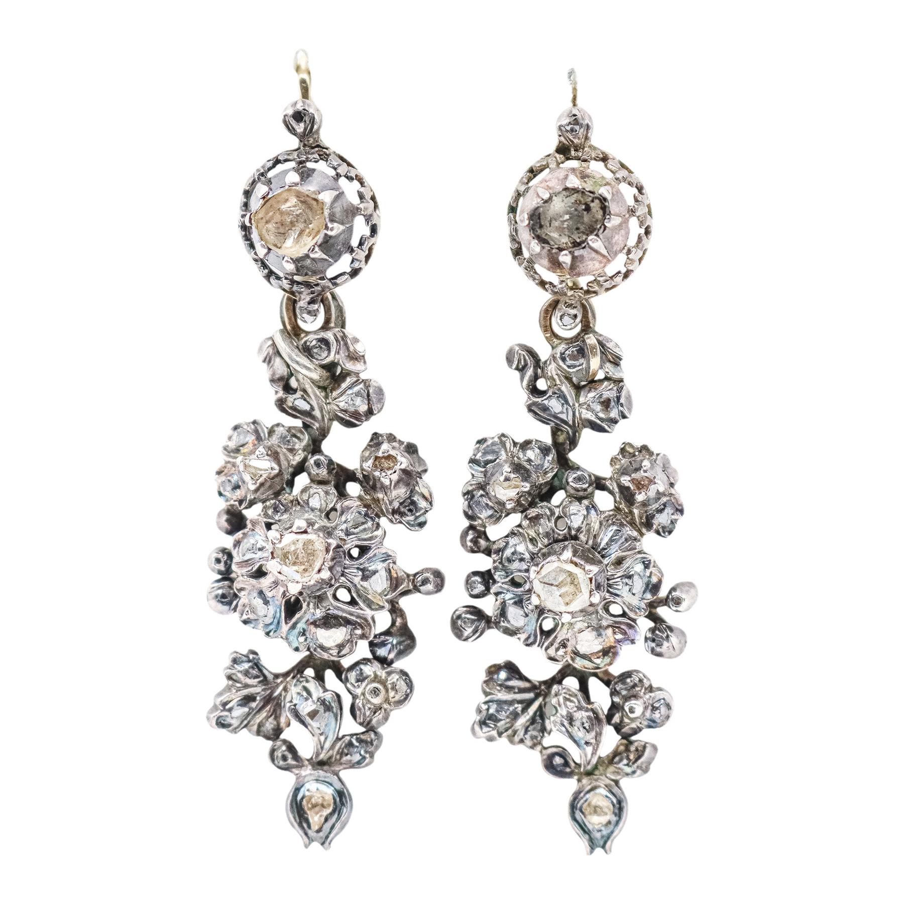 PENDIENTES CON DIAMANTES DEL S.XIX