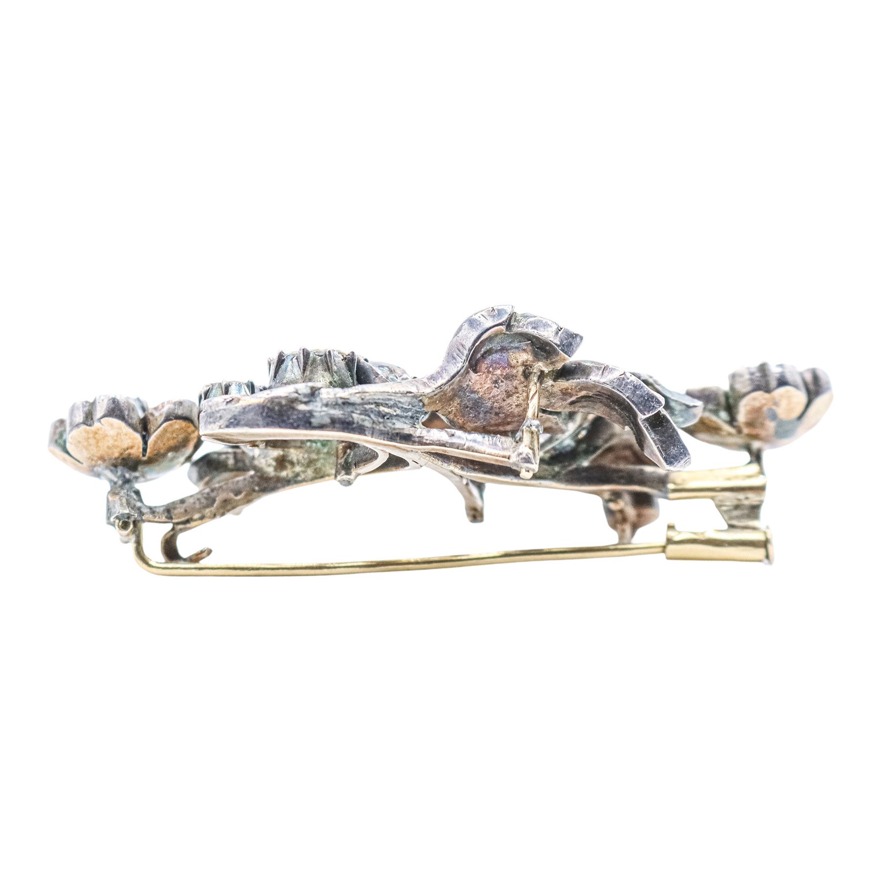 BROCHE FLORAL CON DIAMANTES DEL S.XIX