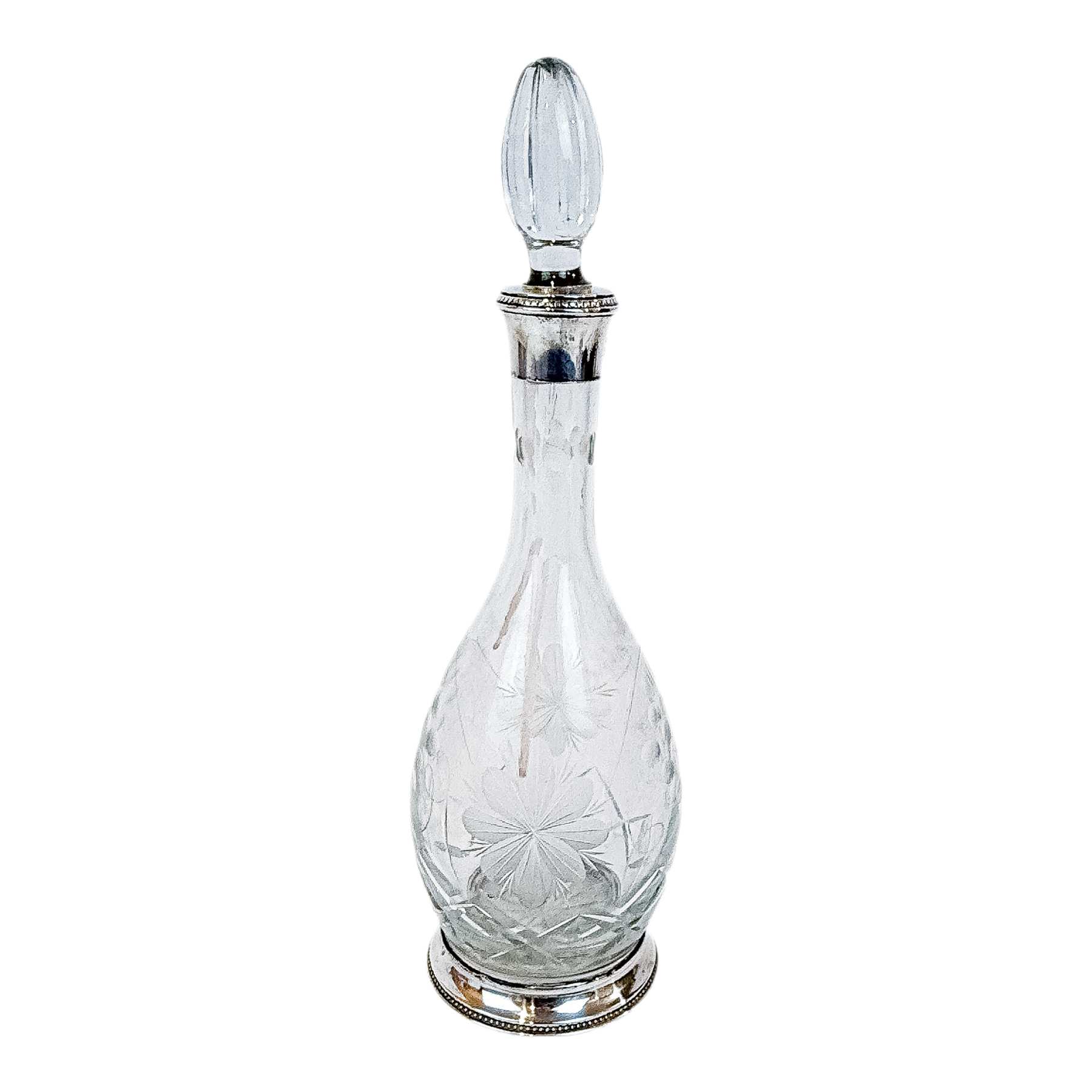 BOTELLA LICORERA EN CRISTAL TALLADO DEL ÚLTIMO TERCIO S. XX