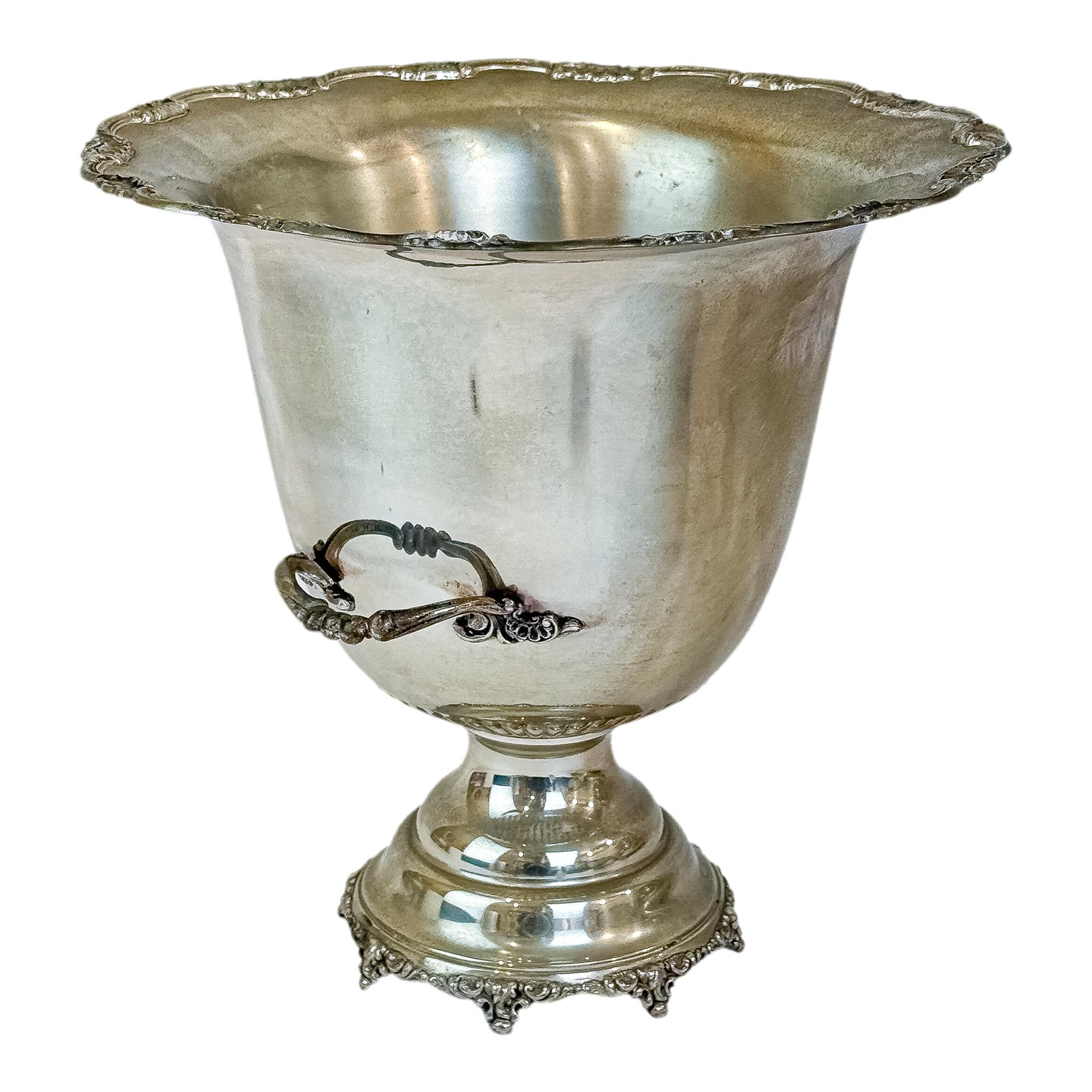 CENTRO DE MESA EN PLATA DE LOS AÑOS 70