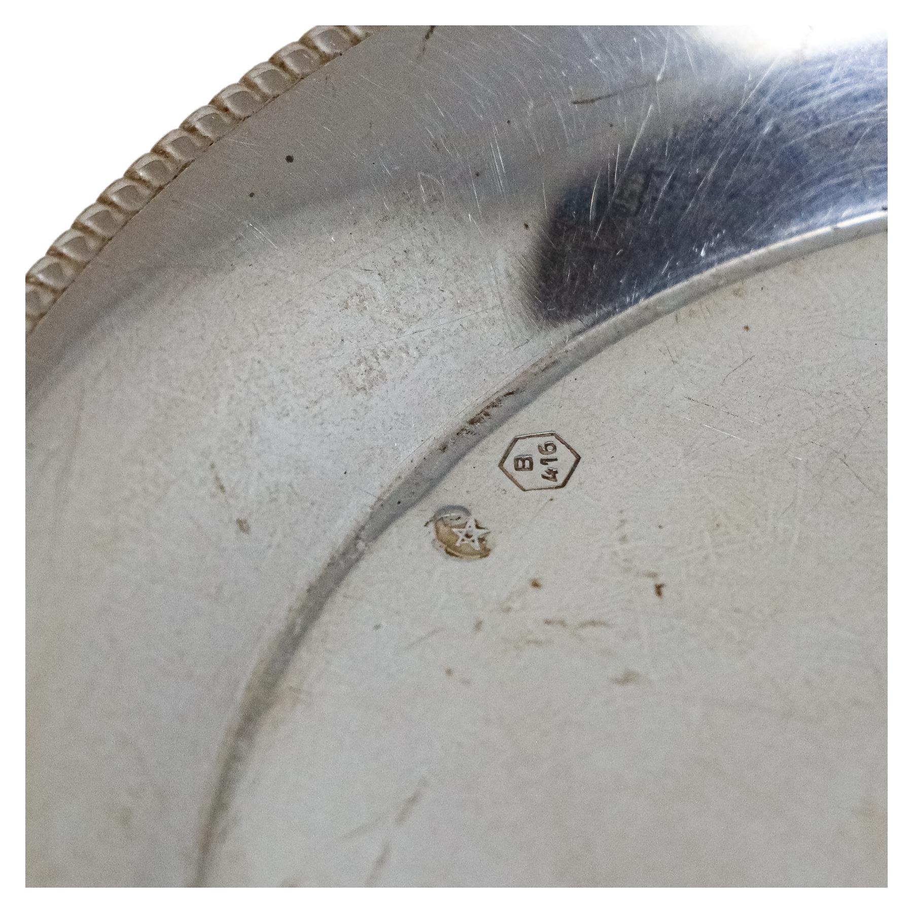 DOS CENICEROS Y PEQUEÑO PLATITO EN PLATA DE LOS AÑOS 70