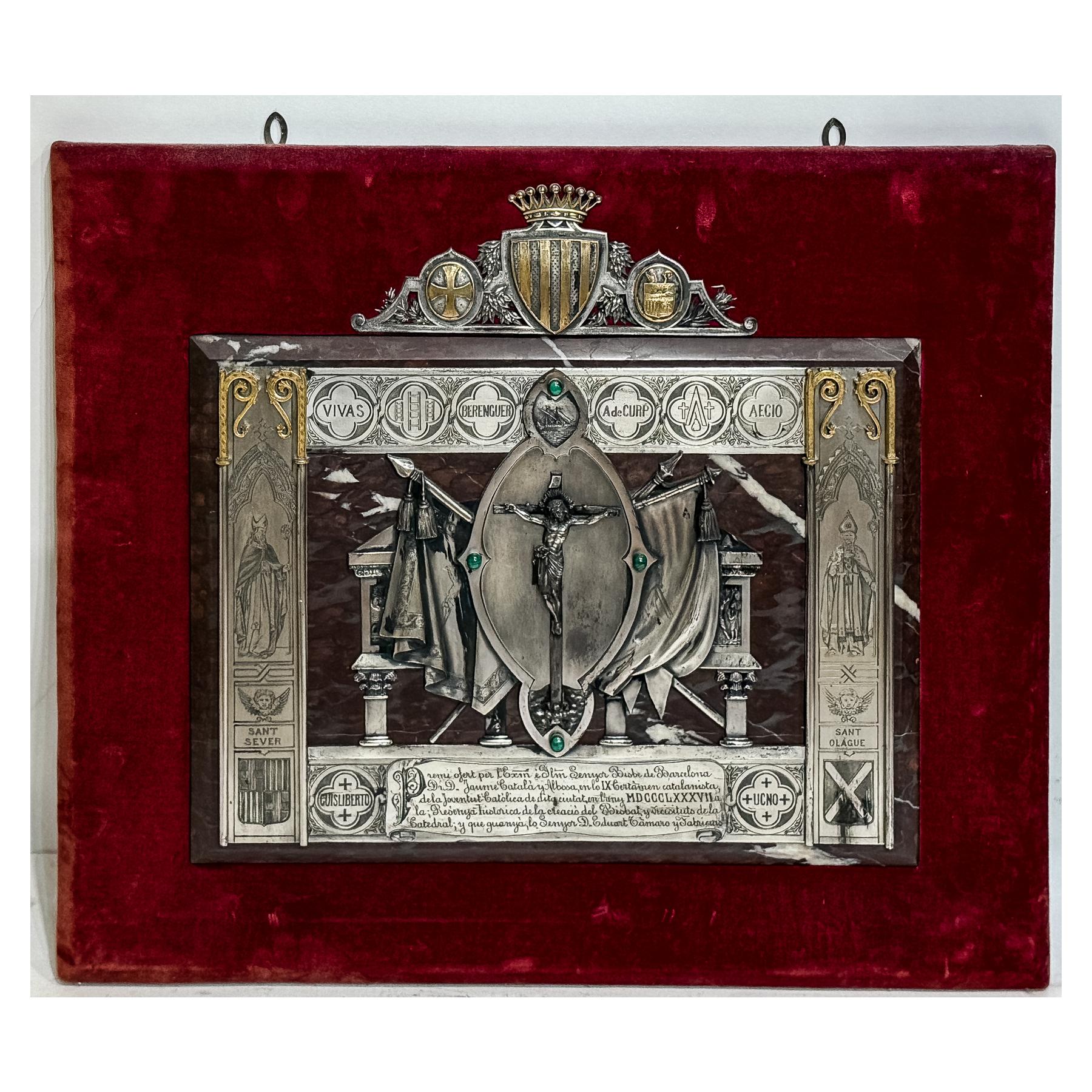 PLACA CONMEMORATIVA DE PLATA CIRCA 1887