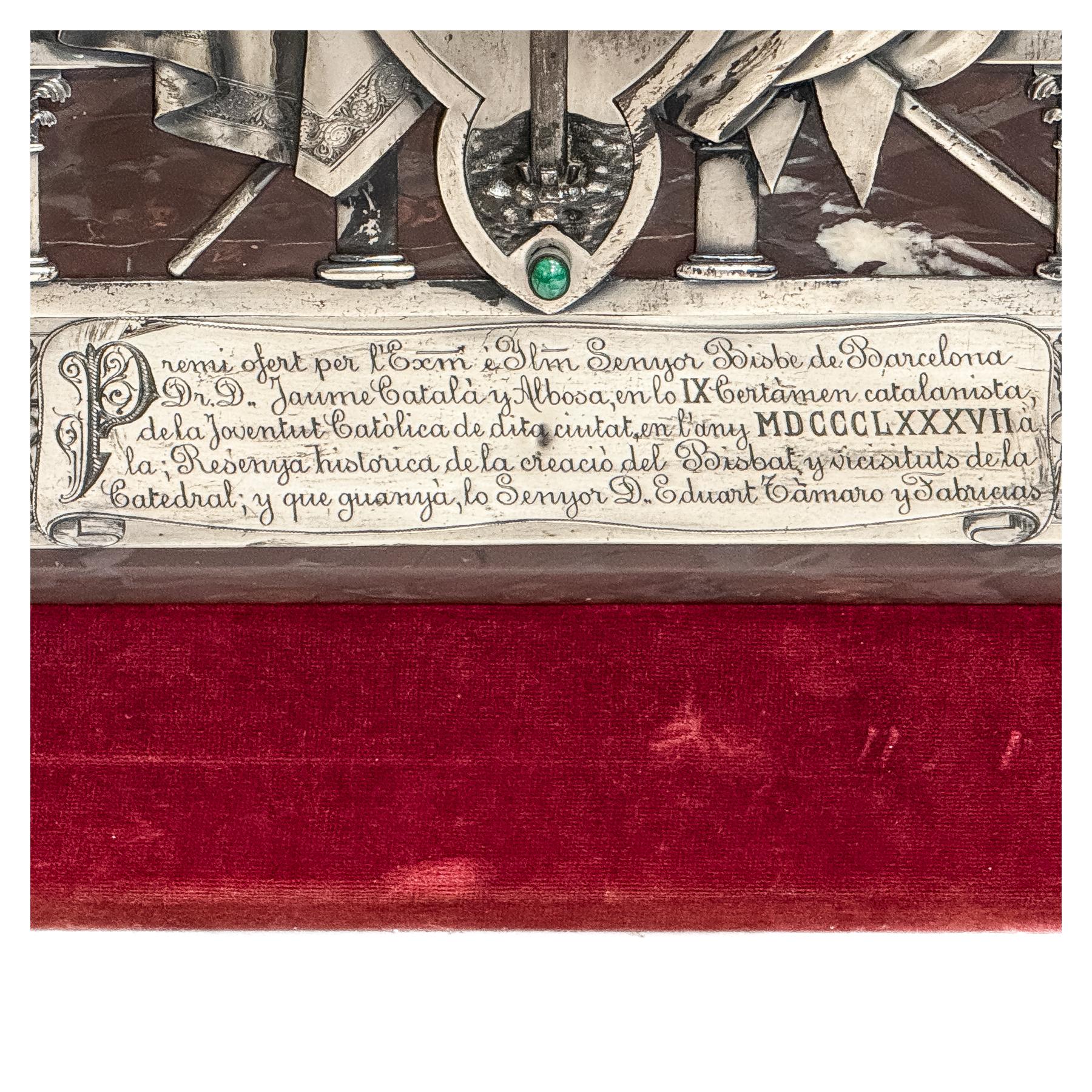 PLACA CONMEMORATIVA DE PLATA CIRCA 1887
