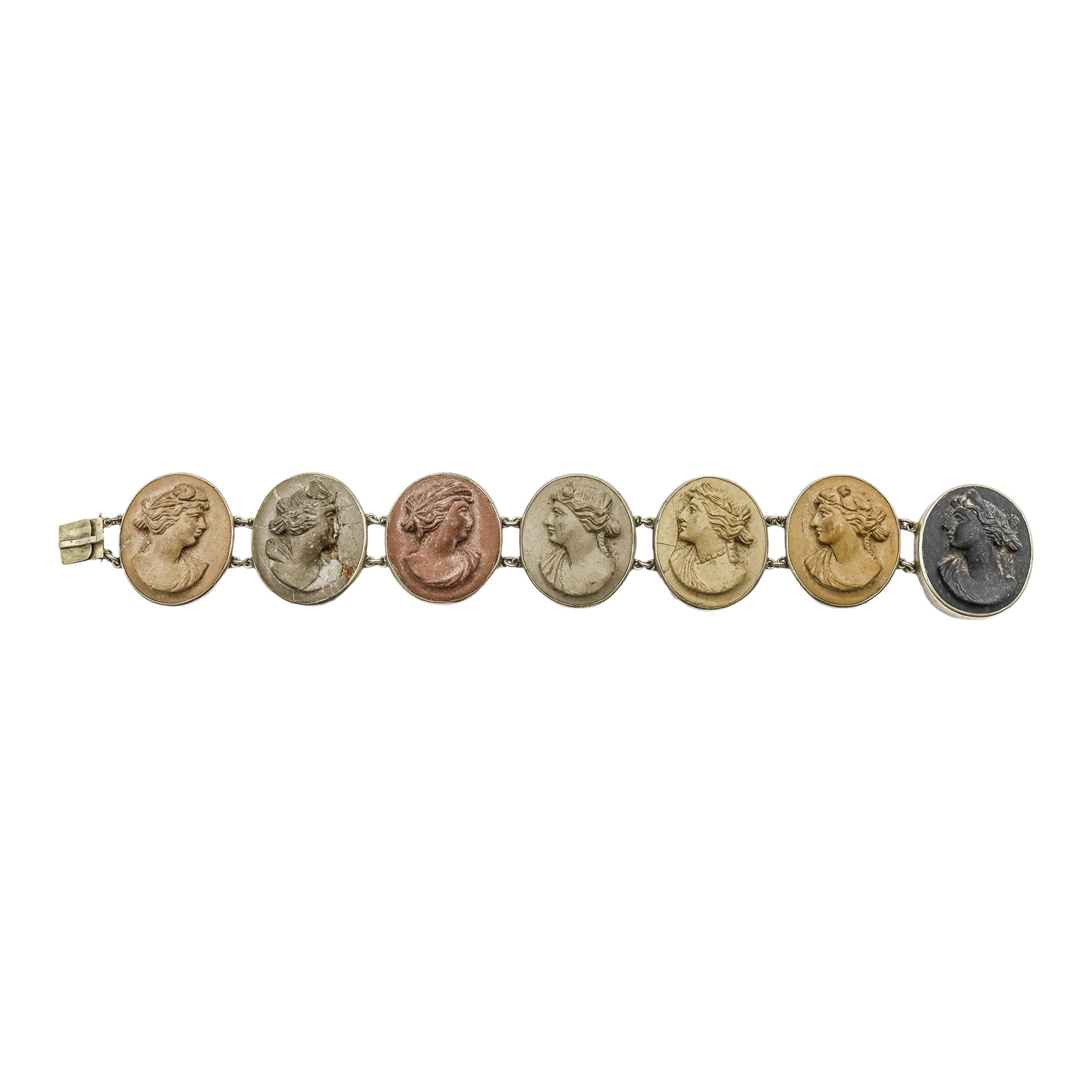 PULSERA ITALIANA CON CAMAFEOS DEL S.XIX